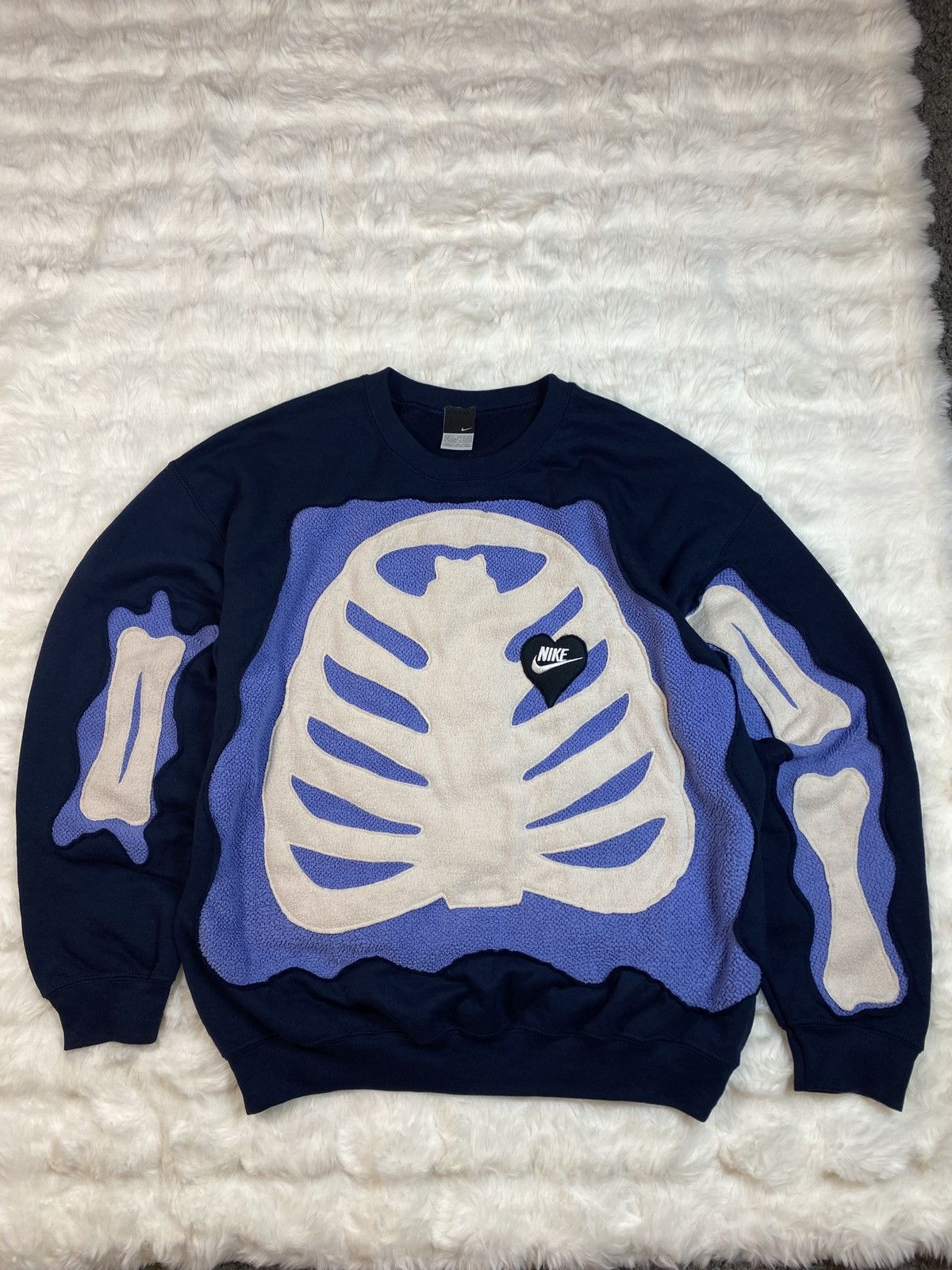 Japanese Brand × Nike × Vintage Nike Custom Skeleton Crewneck Skull Bones Vintage Y2K Opium Size US L / EU 52-54 / 3 - 1 Thumbnail