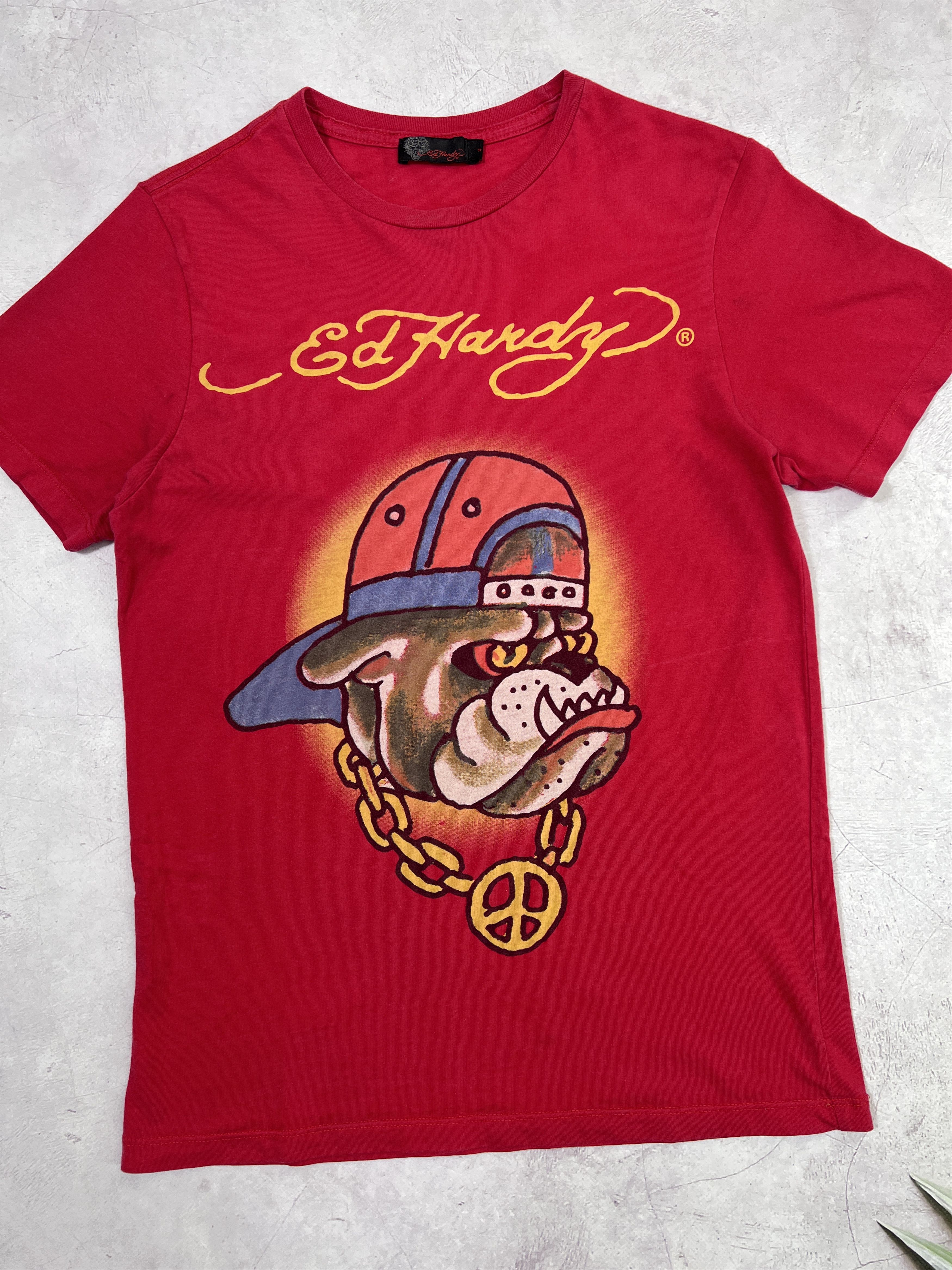 Christian Audigier × Ed Hardy × Vintage Ed Hardy T-Shirt BullDog Big Logo Size US S / EU 44-46 / 1 - 2 Thumbnail