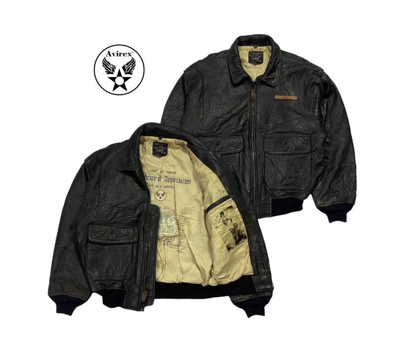 image of Vintage Avirex Type G-1 Leather Flight Jacket in Black, Men's (Size Small)