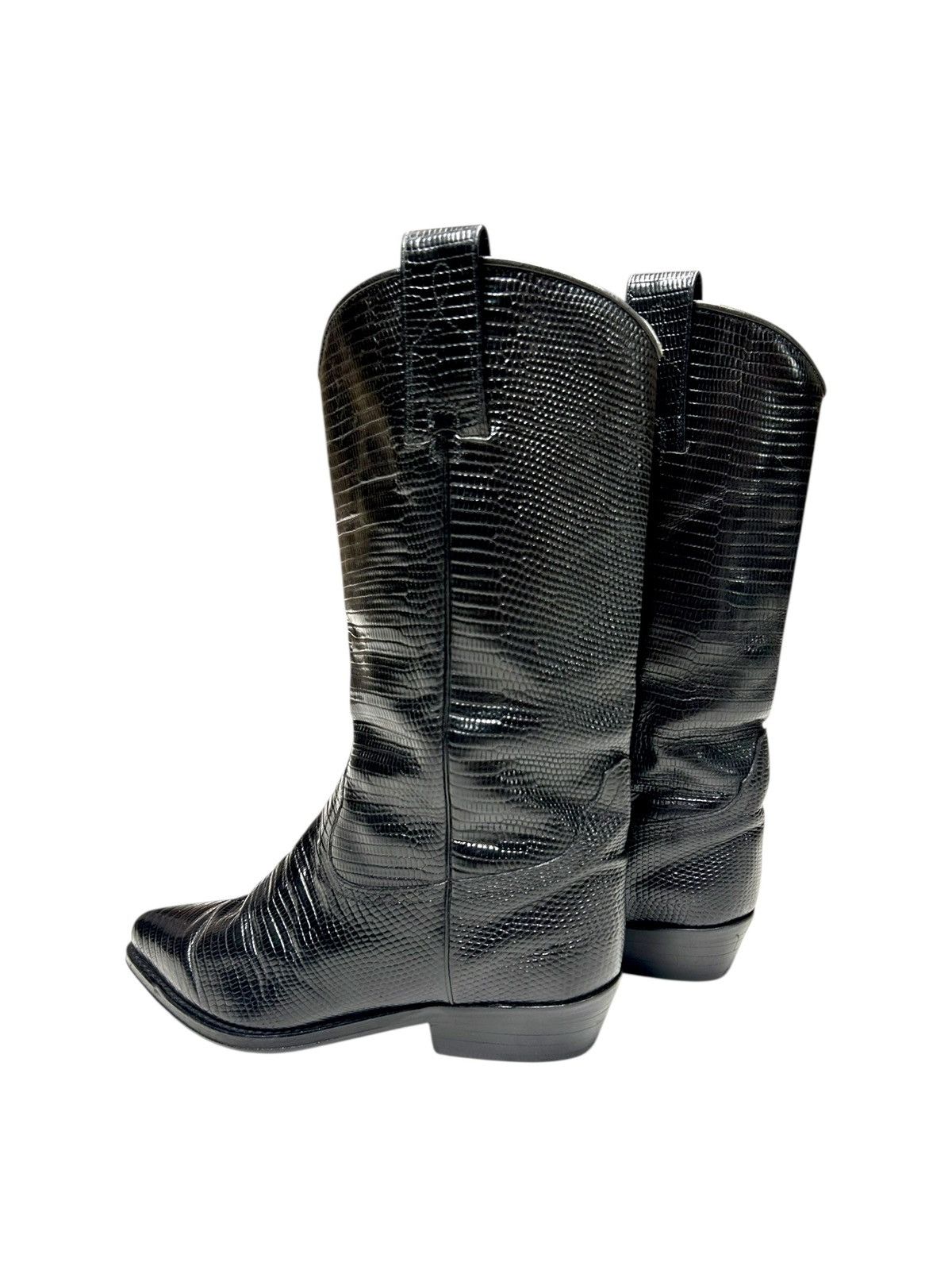 Cowboy Equipment Vintage Black Leather Western Cowboy Biker boots Size US 6 / IT 36 - 5 Thumbnail