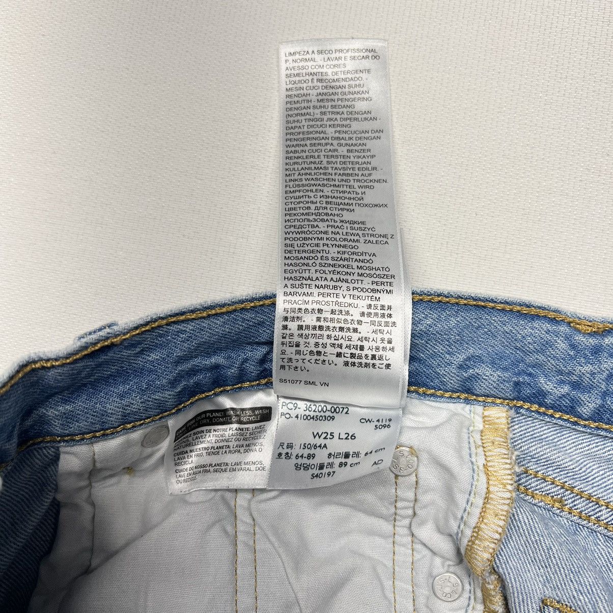 Levi's Levis Premium Jeans Blue 501 Straight Original Denim Ripped Size 25" / US 0 / IT 36 - 12 Thumbnail