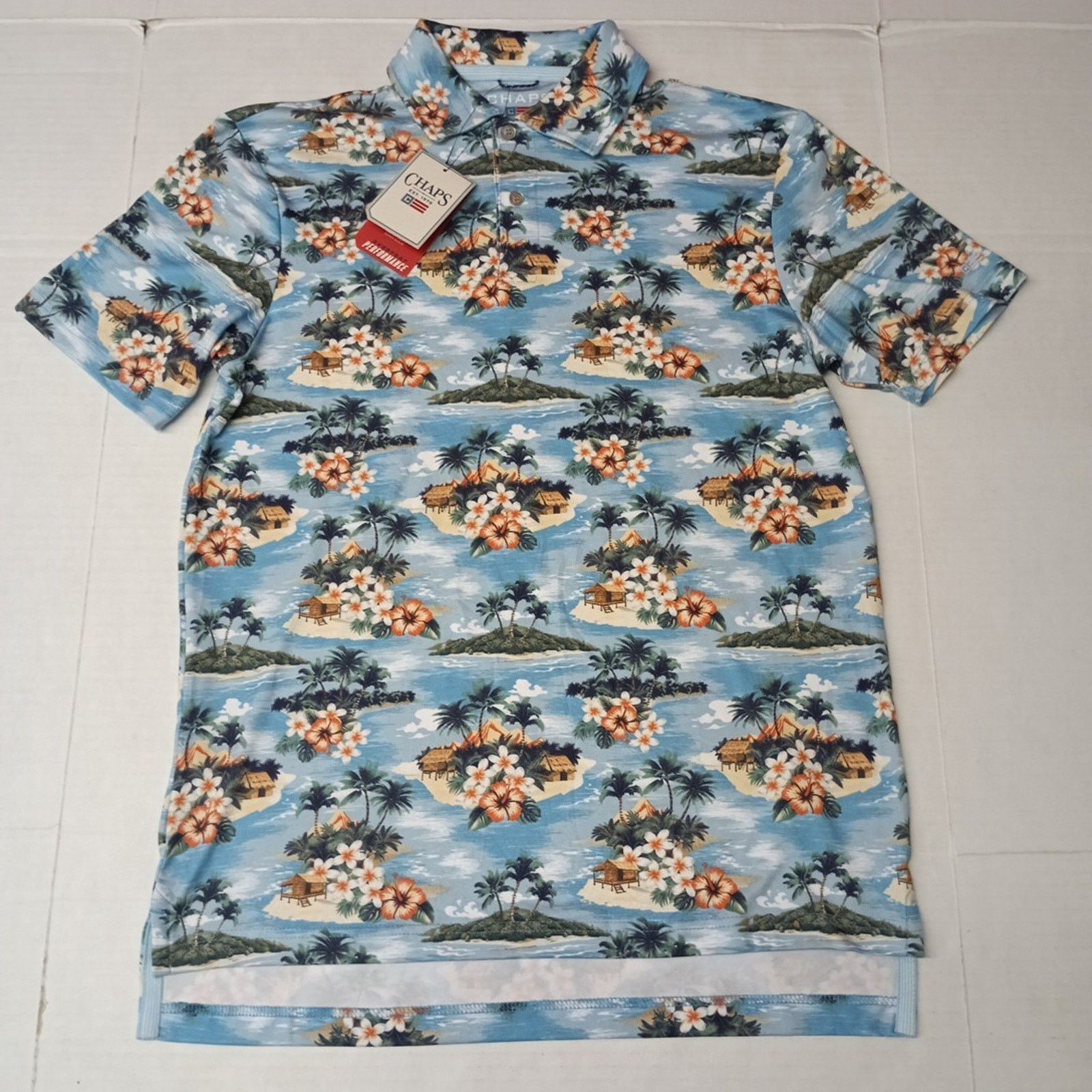 Chaps Chaps Everyday Performance Polo Shirt Men Size S Blue Floral Size US S / EU 44-46 / 1 - 1 Thumbnail