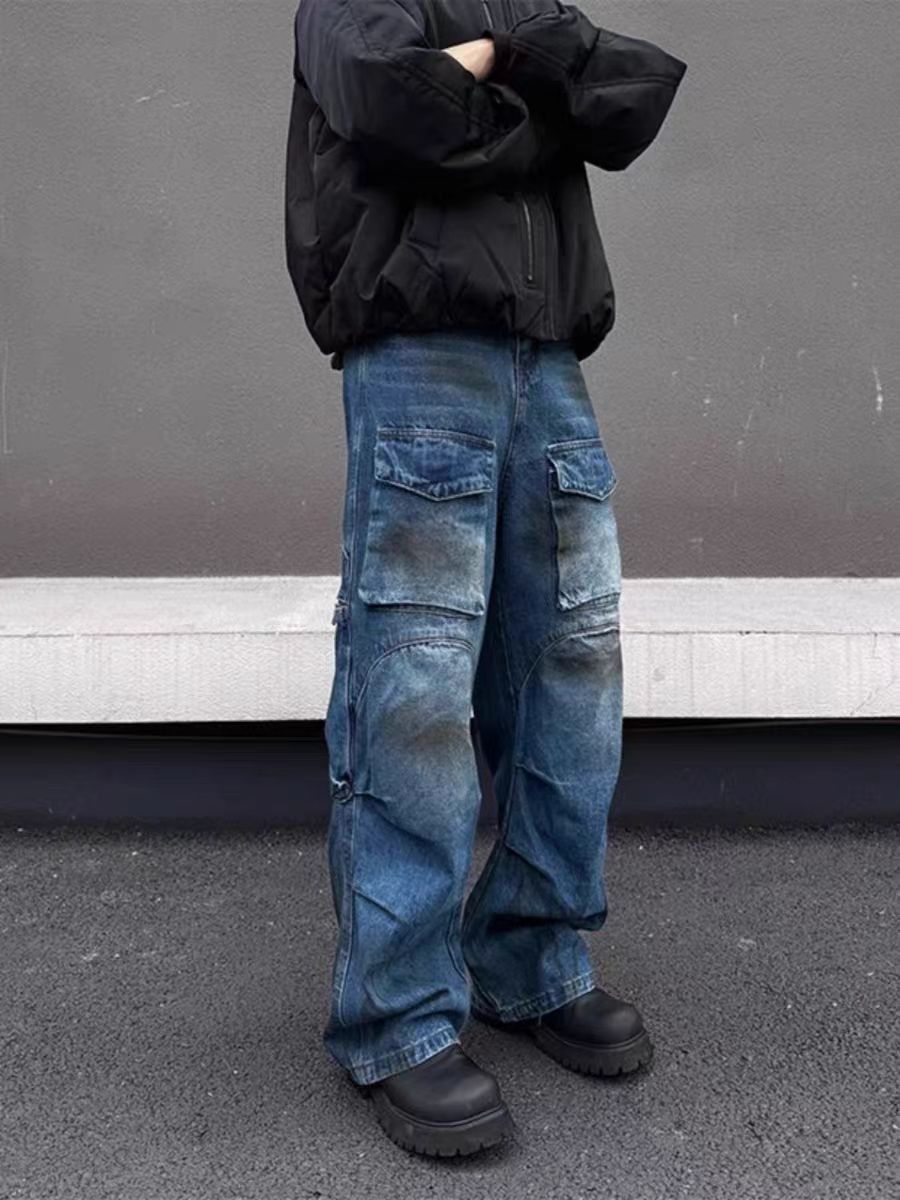 Japanese Brand × Jean High Street Dirty Dye Washed Workwear Casual Loose Jeans Size US 34 / EU 50 - 2 Thumbnail