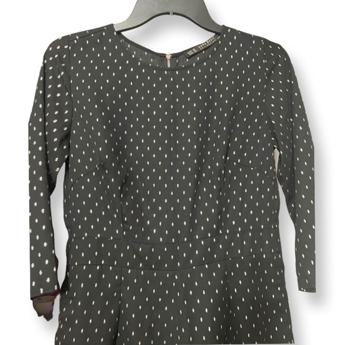Zara Zara Black Polka Dot Romper 3/4 Sleeve Romper Playsuit S Size 28" / US 6 / IT 42 - 2 Thumbnail