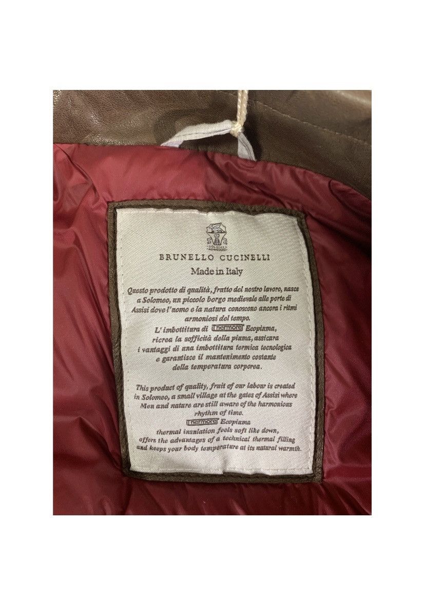 Brunello Cucinelli Brunello Cucinelli 🇮🇹 Brown Napa leather quilted bomber L NWT Size US L / EU 52-54 / 3 - 4 Thumbnail