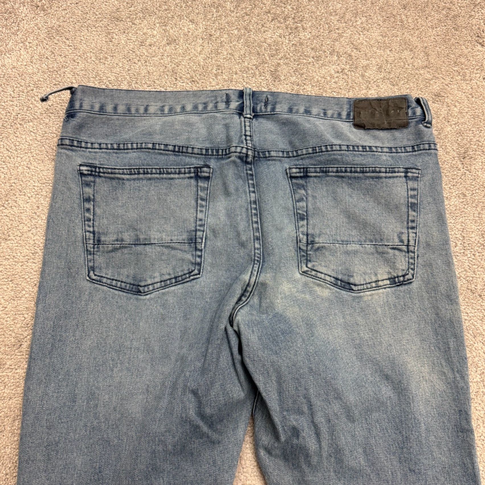 Denime Bullhead Jeans Mens 36 Blue Light Wash Stretch Skinny Moto Stacked Streetwear Biker Size US 36 / EU 52 - 3 Thumbnail