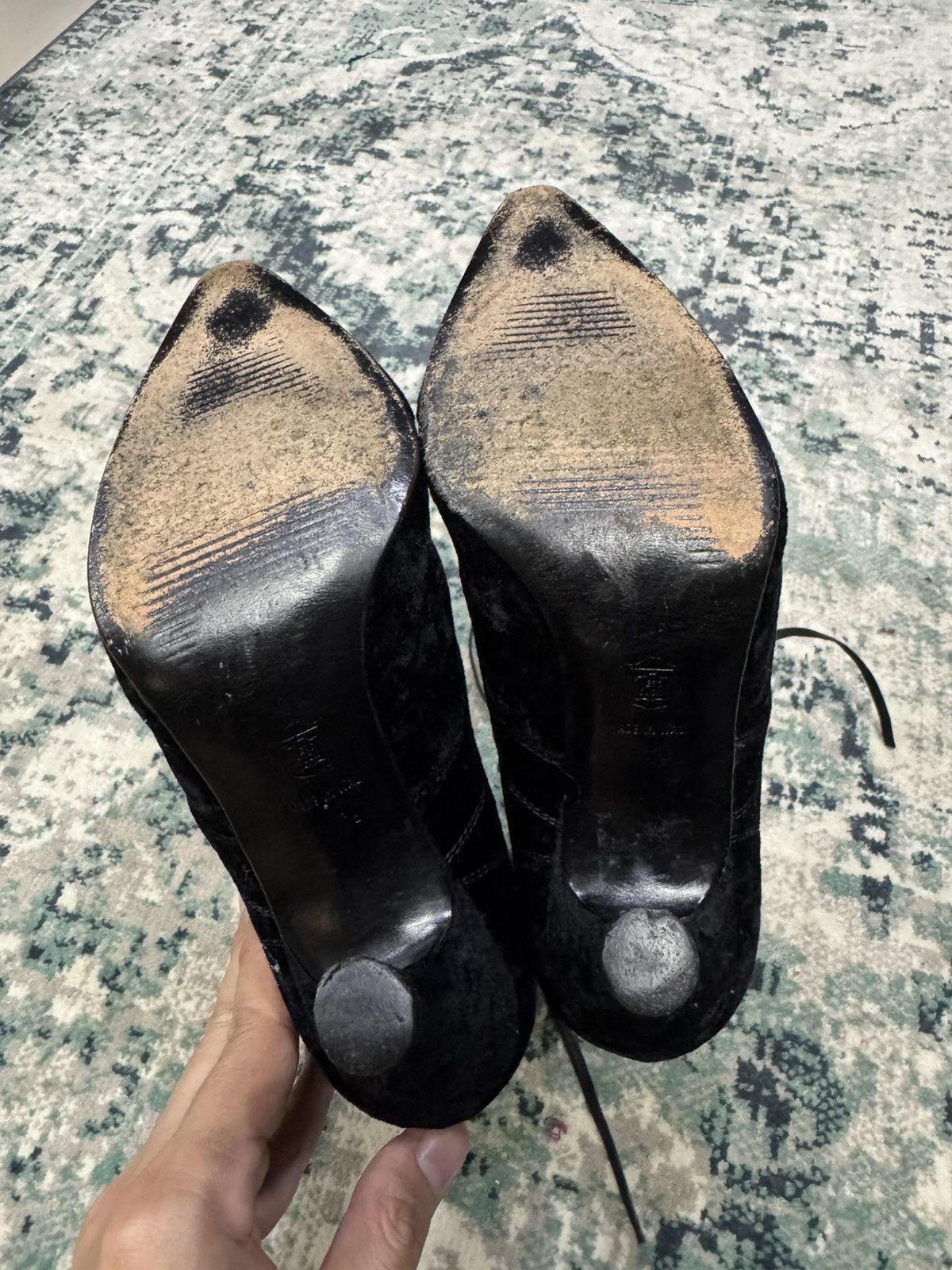 Other VINTAGE GIANNI VERSACE VELVET MEDUSA HEAD ANKLE BOOTS Size US 6.5 / IT 36.5 - 5 Thumbnail