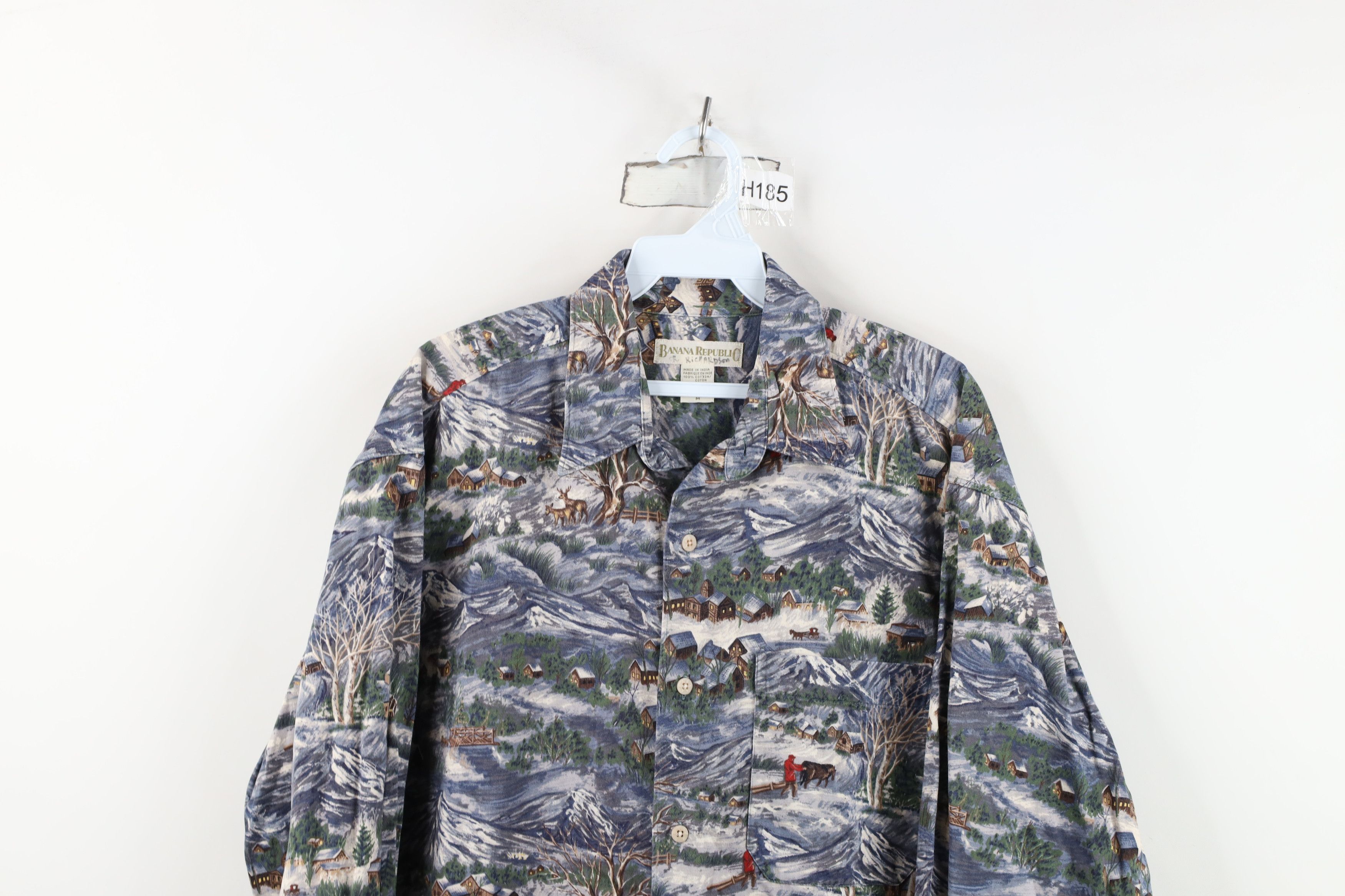 Banana Republic Vintage 90s Banana Republic Christmas Town All Over Shirt Size US M / EU 48-50 / 2 - 2 Thumbnail