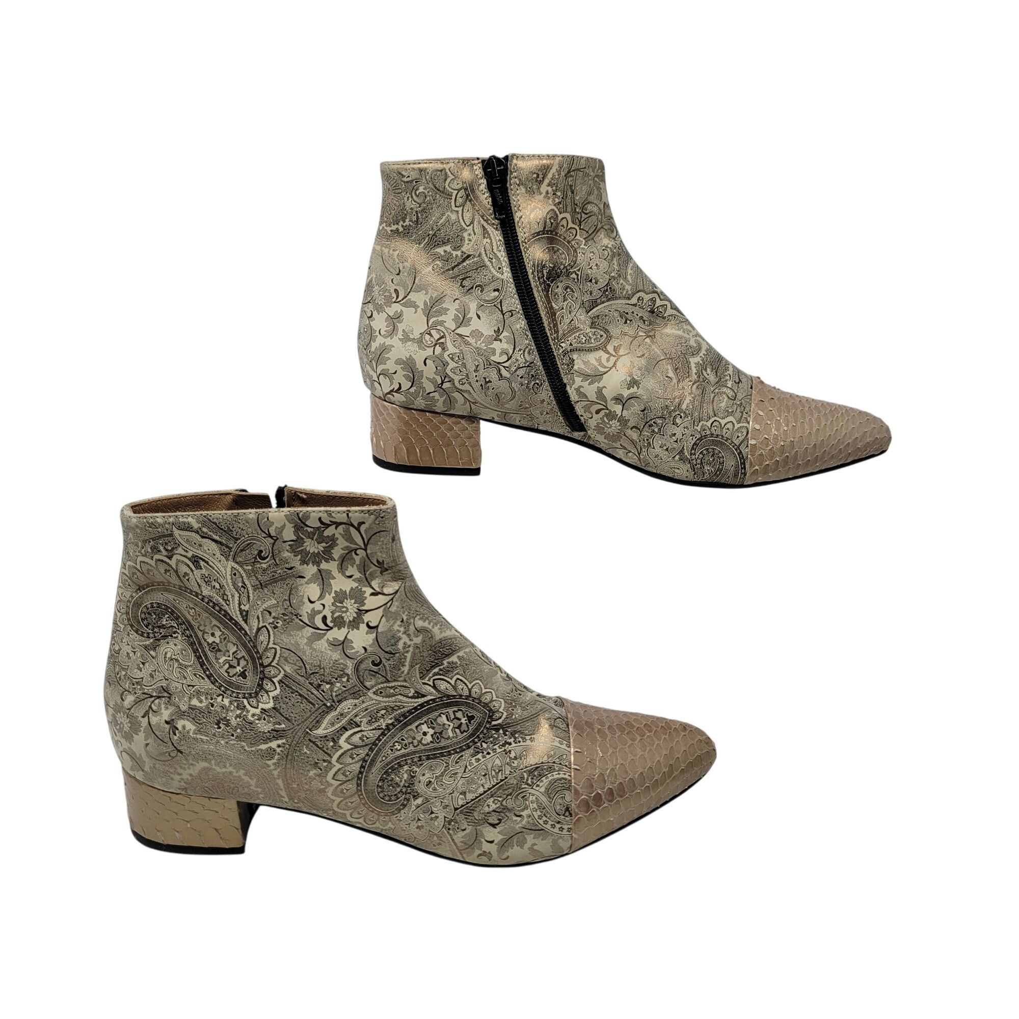 Other J David Moresco Leather Italian Ankle Booties Sz 39 Metallic Size US 9 / IT 39 - 7 Thumbnail