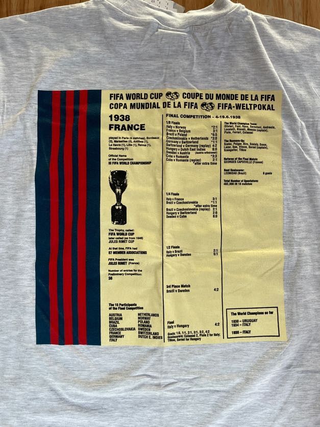 Adidas × Vintage Rare 1938 World cup poster 1938 history by adidas Size US S / EU 44-46 / 1 - 8 Thumbnail