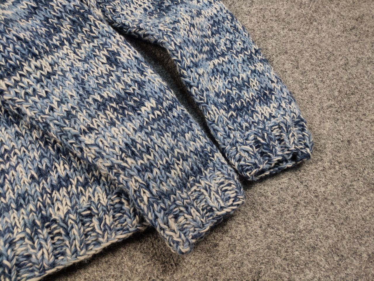 Designer Pachamama Design Handmade Knit Wool Blue Pullover Sweater Size US L / EU 52-54 / 3 - 13 Thumbnail