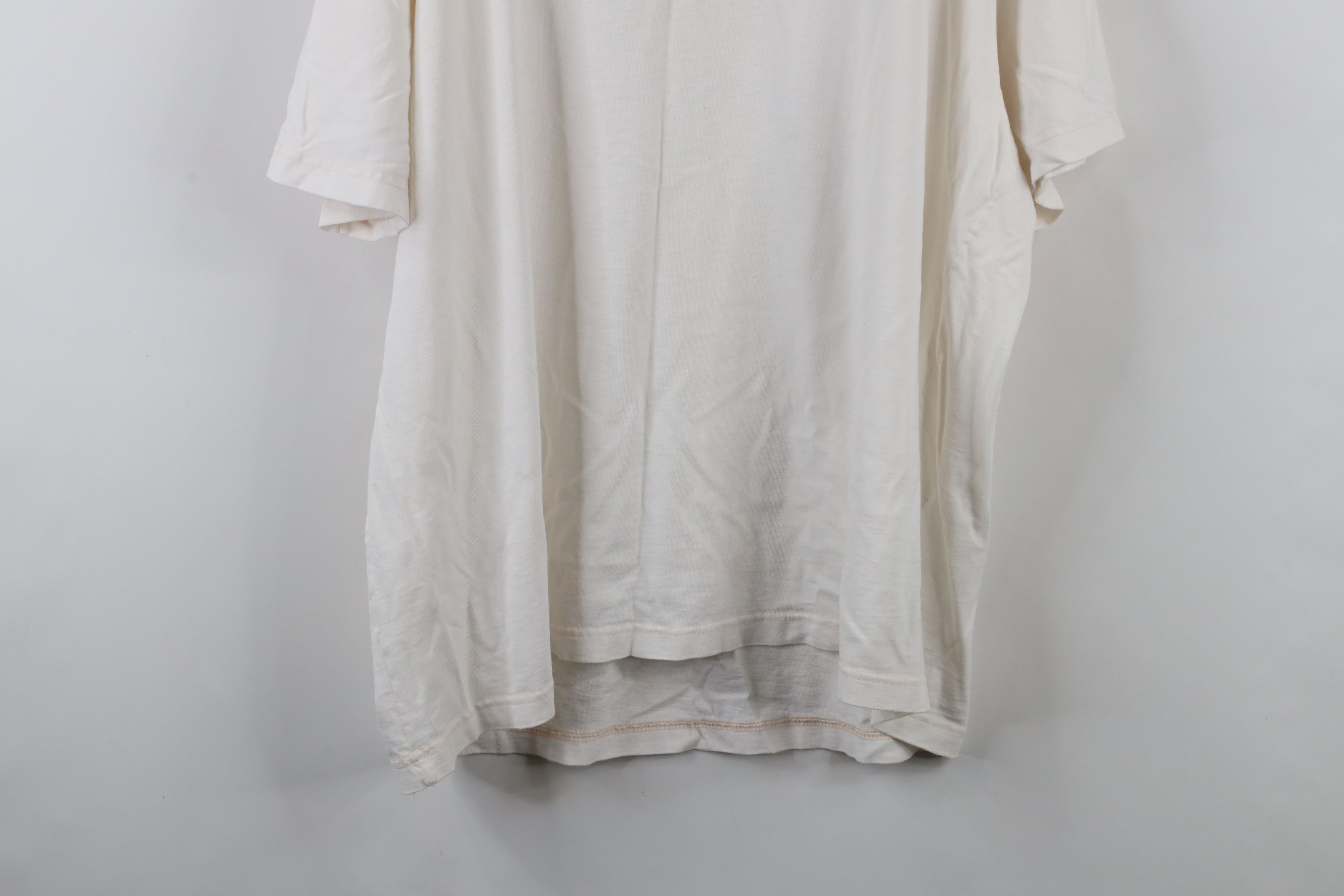 Vintage Vintage 90s Streetwear Blank Thin Soft Cotton T-Shirt Cream Size US XXL / EU 58 / 5 - 14 Thumbnail