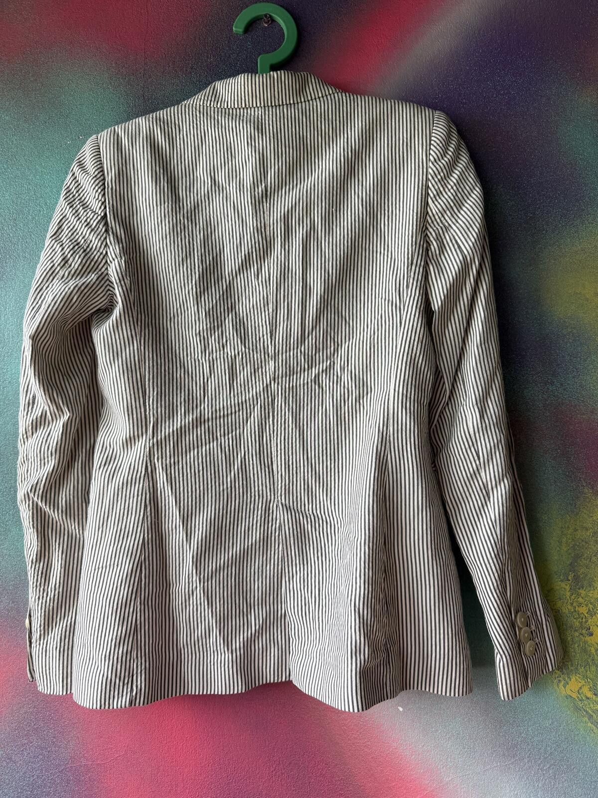 Other Massimo Dutti Striped Linen-Blend Blazer - gray Size 36R - 3 Thumbnail