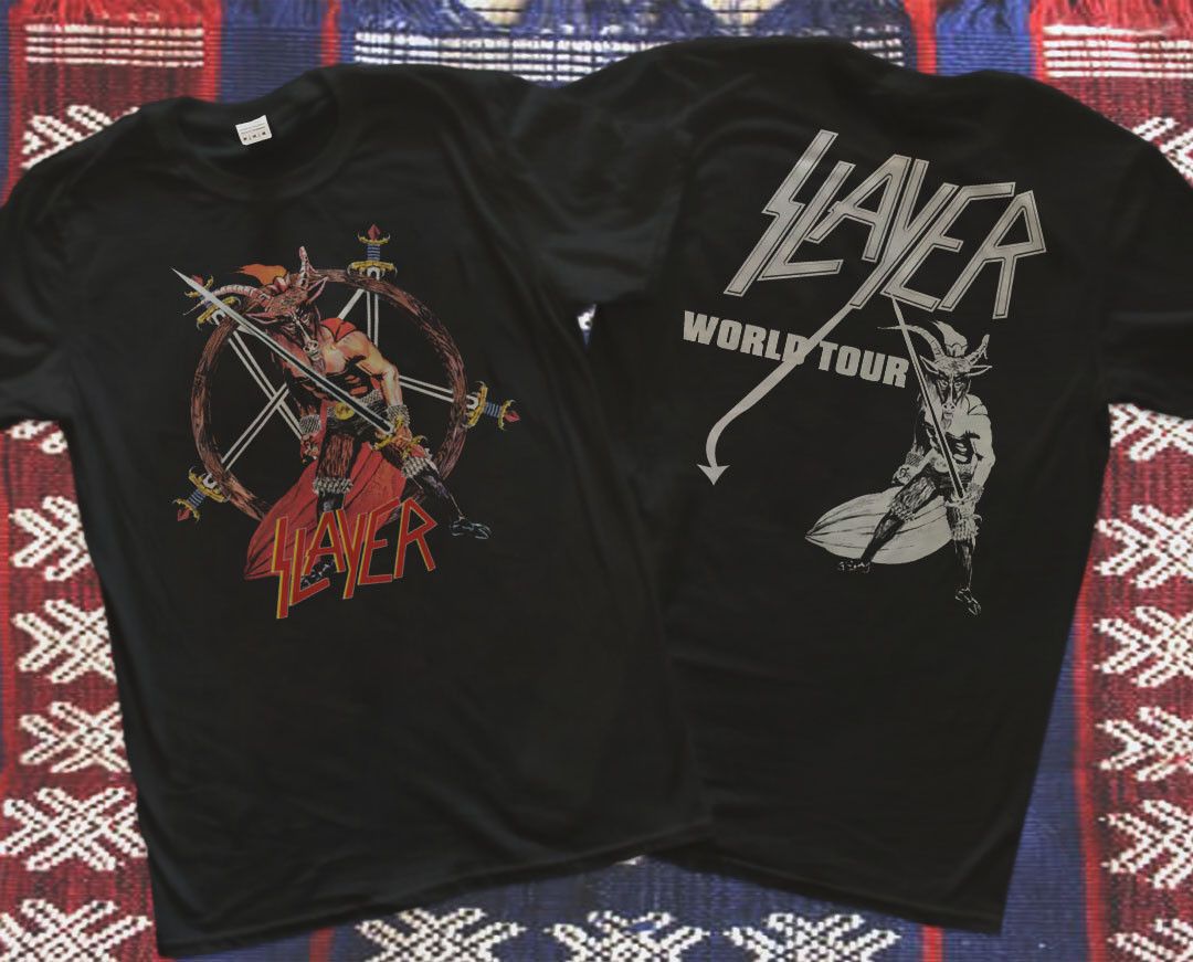Slayer Band Distressed Graphic T-Shirt - Premium Black Tee, Sizes S To 4XL