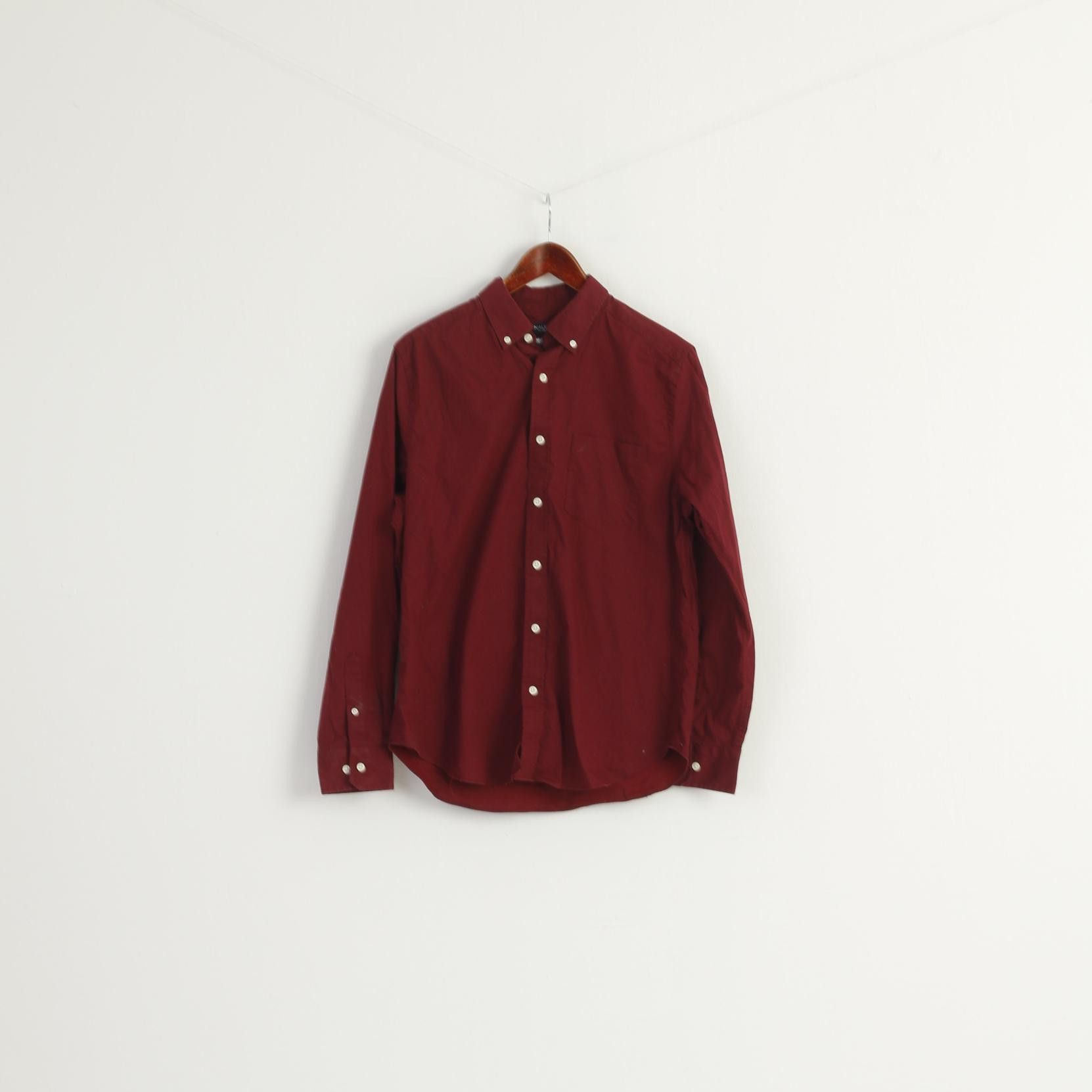 Nautica Nautica Men M Casual Shirt Maroon Cotton 9649 Size US M / EU 48-50 / 2 - 2 Thumbnail
