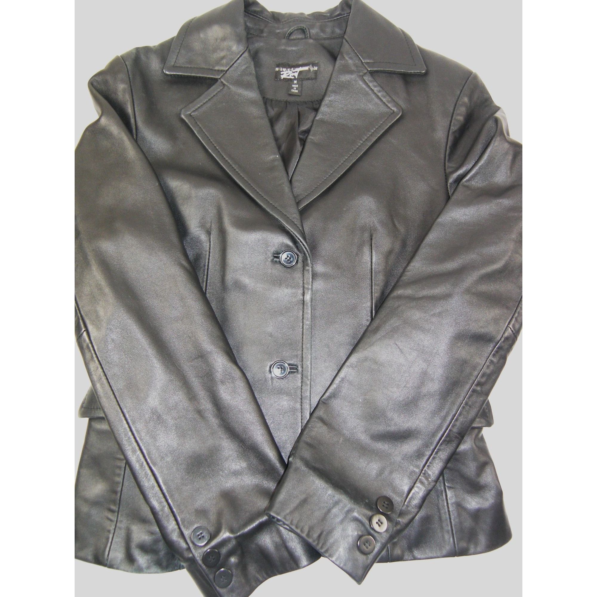 Other Leather Jacket Women’s Size M Soft Lambskin Collared Black Z Size M / US 6-8 / IT 42-44 - 6 Thumbnail