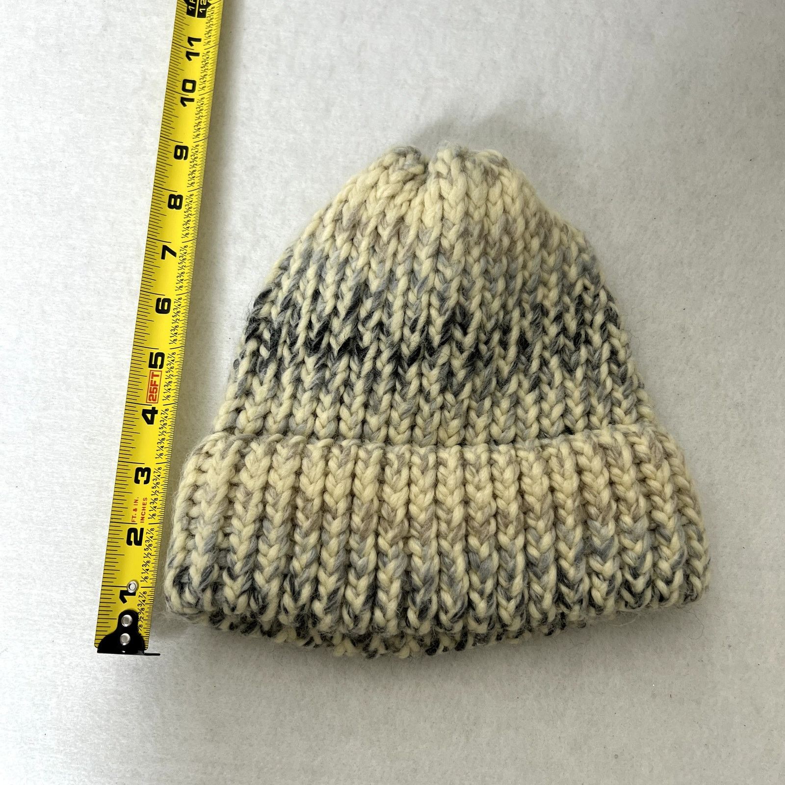 Handmade Handmade Crochet Cream Knit Winter Beanie Hat Size ONE SIZE - 5 Thumbnail