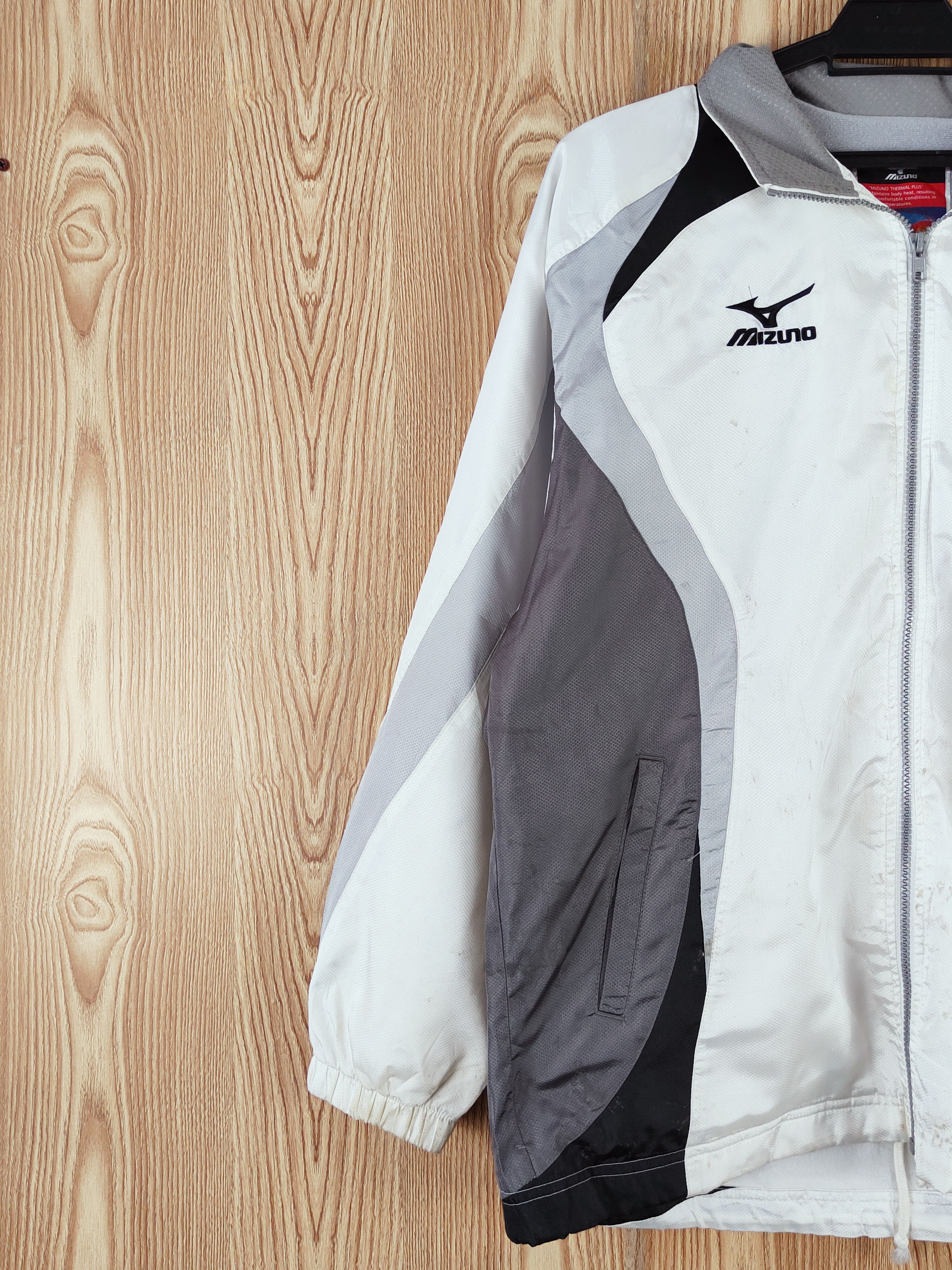 Mizuno × Vintage Mizuno White Gray Hoodie Sweaters (Vintage Sports wear) Size US L / EU 52-54 / 3 - 4 Thumbnail