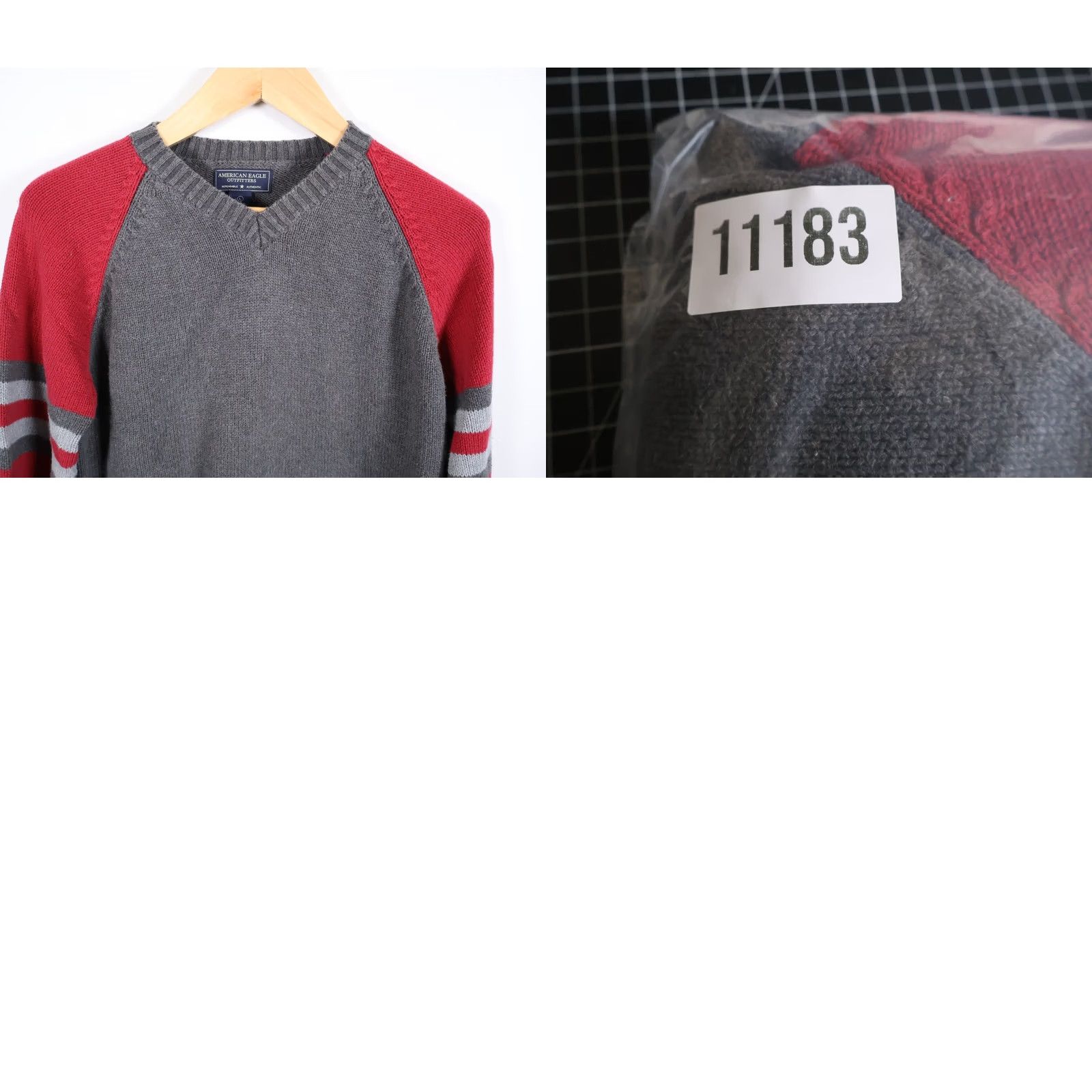 American Eagle Outfitters VINTAGE American Eagle Outfitters Sweater Women Large Gray Red V-Neck Cotton VTG Y2K Pullover Chяnk y knit? Size L / US 10 / IT 46 - 8 Thumbnail