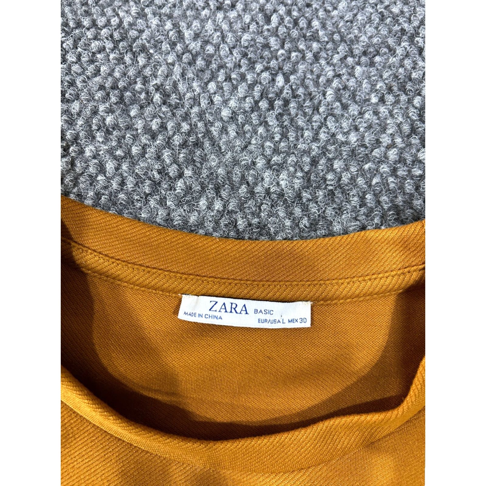Zara Zara Basic Long Sleeve Top Womens Large Mustard Yellow Front Pocket Minimalist Shirt Blouse Modern Casual Womens Regular Fit Yellow Size L / US 10 / IT 46 - 5 Thumbnail