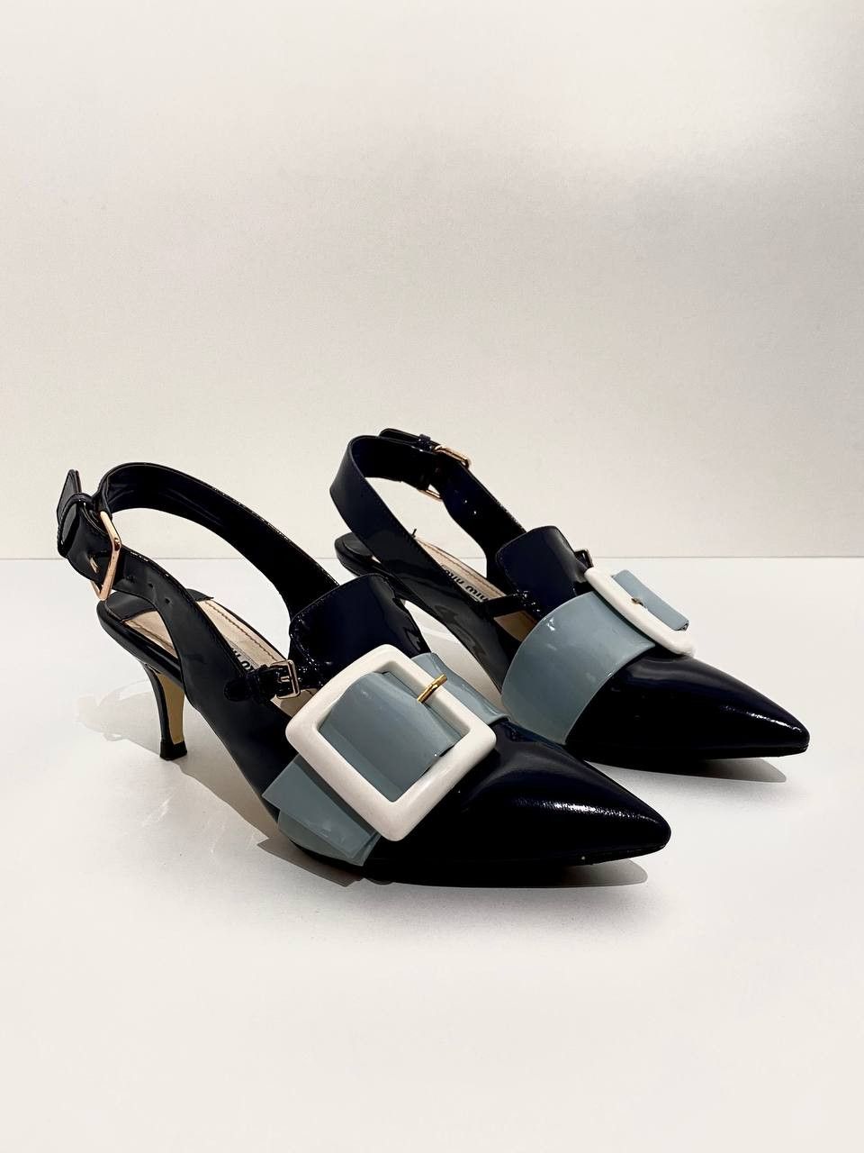 Miu Miu Miu Miu x Prada Patent Leather Point Toe Buckle Chunky Heels Size US 7 / IT 37 - 2 Thumbnail