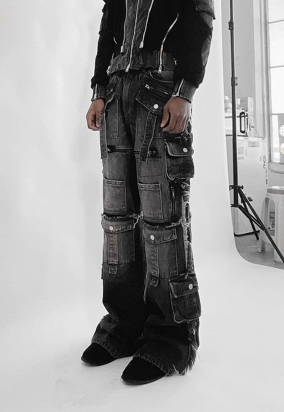 Designer × Japanese Brand Y2k Muti-Pockets Loose Drag Jean Size US 32 / EU 48 - 4 Thumbnail