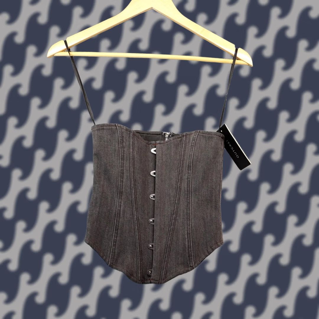 Hot Topic Outcast Top Women XS Gray Bustier Corset NWT Geometric One Piece Polyester Shirt Womens XS Grey Bustier Corset Outcast Top Size XS / US 0-2 / IT 36-38 - 1 Thumbnail