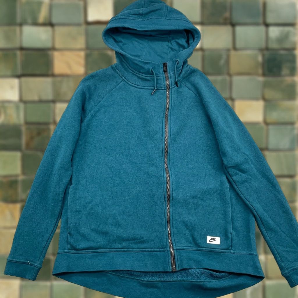 Nike Nike Cape Hoodie Women's Med Teal Asymmetric High Neck Boxy Athleisure Training Size M / US 6-8 / IT 42-44 - 1 Thumbnail