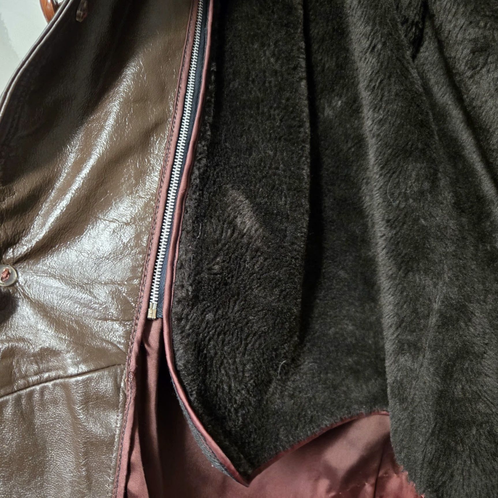 Sea New York VINTAGE New York Leather Coat Mens 44 Brown Overcoat Mid-Length Leather-Fleece Lining Clipped Heavy Size US S / EU 44-46 / 1 - 7 Thumbnail