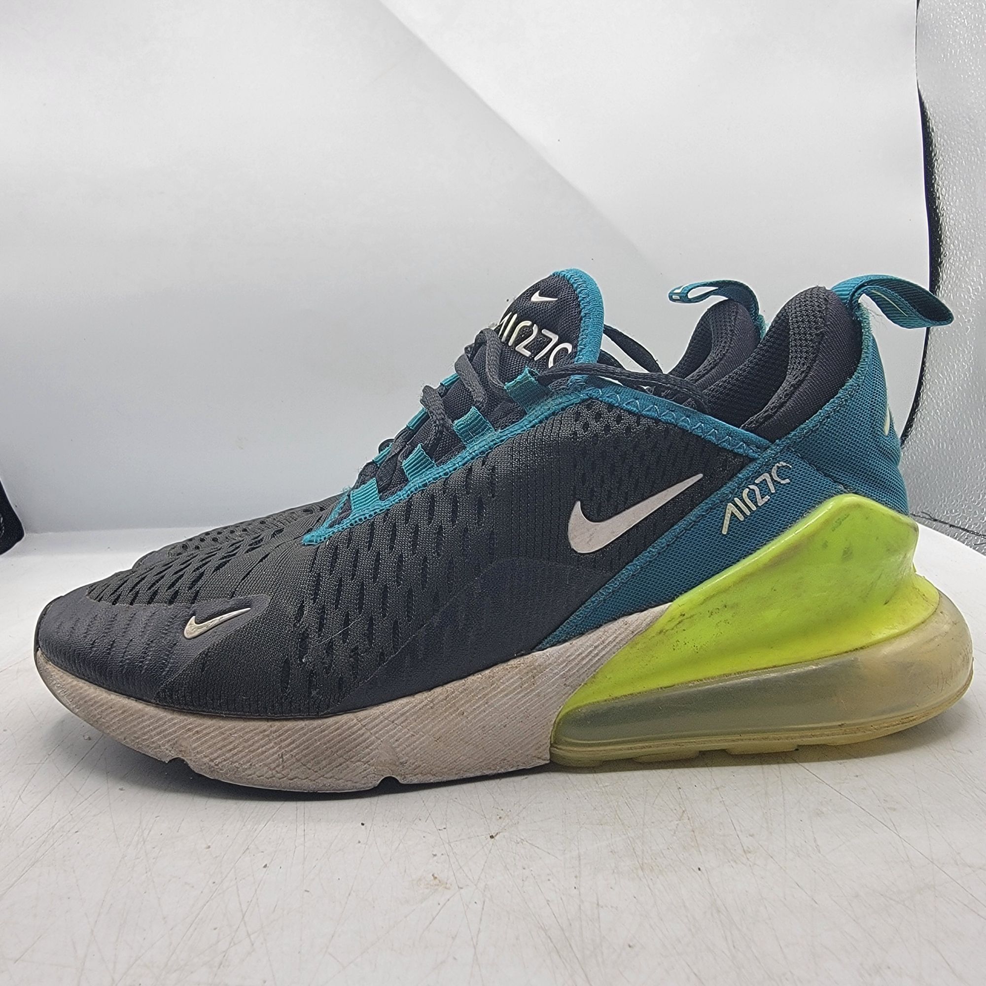 Nike Nike Air Max 270 GS Kids 5.5Y Black White Bright Spruce Snea Size US 7 / IT 37 - 12 Thumbnail