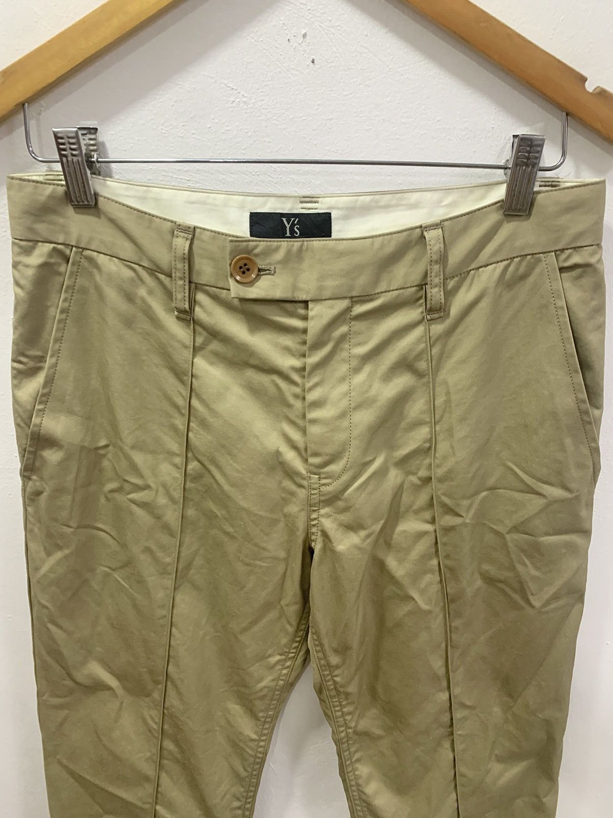 Y's YOHJI YAMAMOTO - Y’s TUCK KHAKI PANTS Size US 30 / EU 46 - 3 Thumbnail