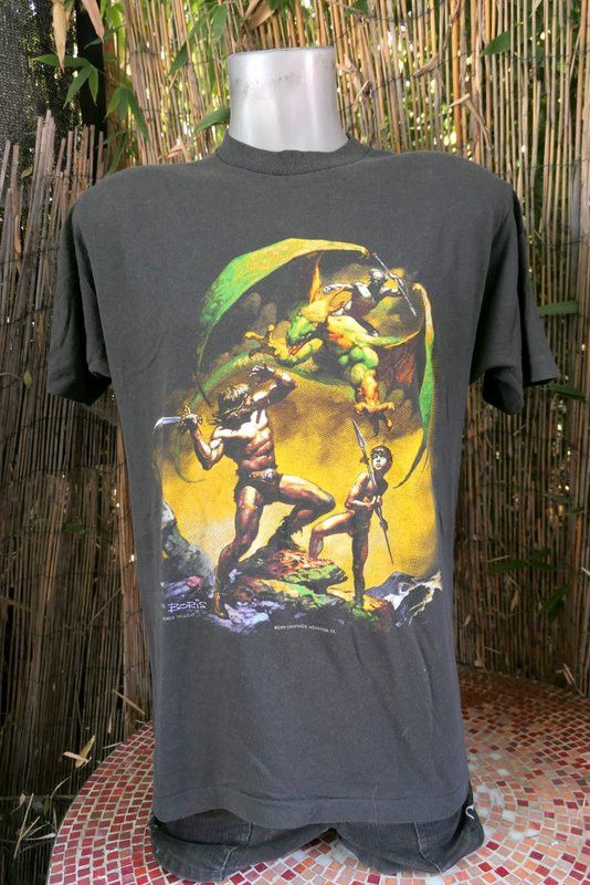 Vintage 80's Vintage BORIS VALLEJO Conan The Barbarian T Shirt L Size US L / EU 52-54 / 3 - 2 Thumbnail