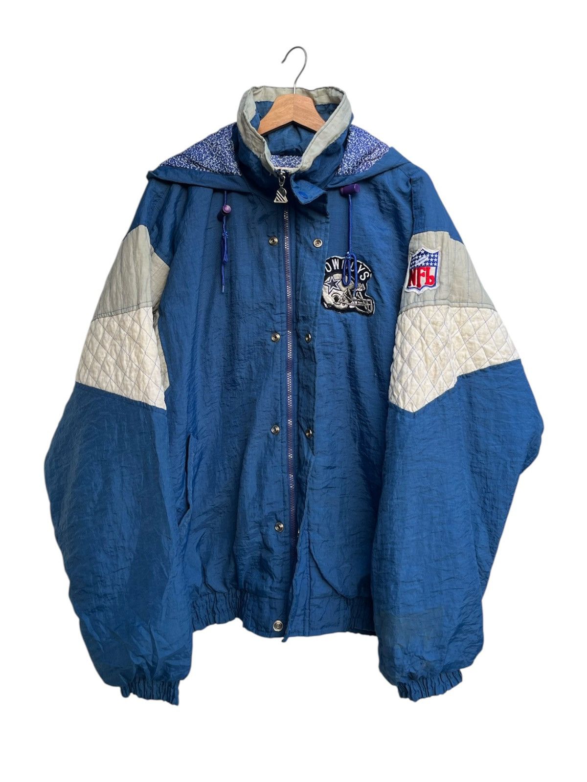 NFL Vintage Hawk Activewear Sports Dallas Cowboys Nylon Jacket Size US XL / EU 56 / 4 - 4 Thumbnail