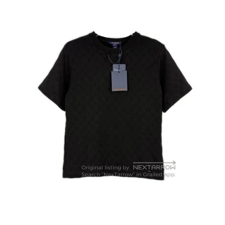 Louis Vuitton Louis Vuitton Black full logo chain knit short sleeves Size US S / EU 44-46 / 1 - 1 Thumbnail