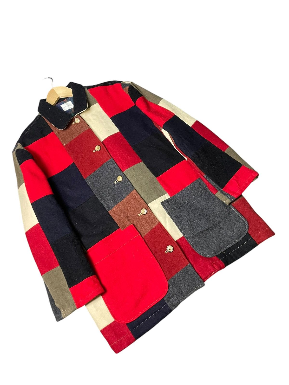 Japanese Brand × Vintage SAMPLE Brand Colour-Block Wool Jacket (74) Size US S / EU 44-46 / 1 - 4 Thumbnail