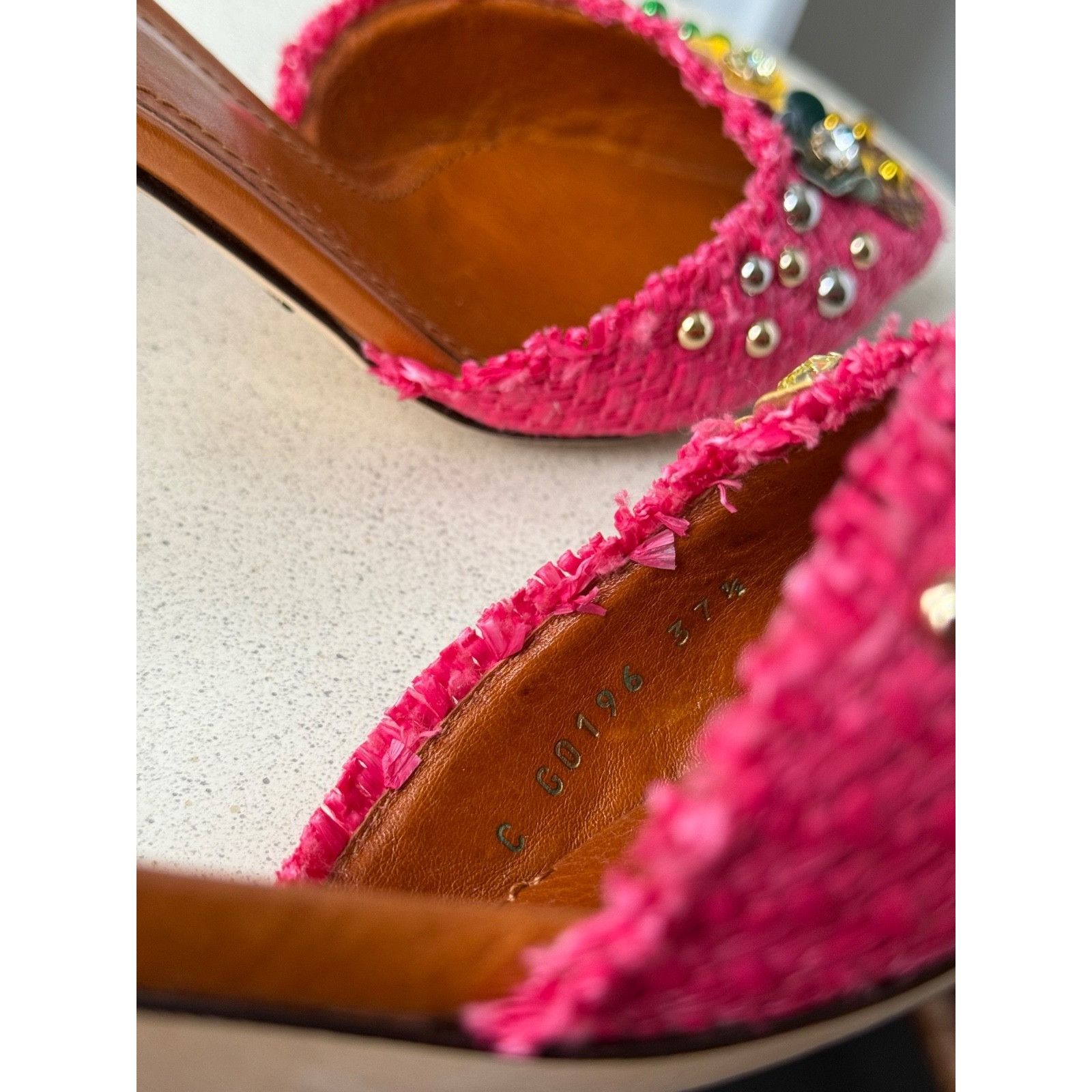Dolce & Gabbana DOLCE & GABBANA Shoes Pink Pineapple Bellucci Kitten Heels Size US 7.5 / IT 37.5 - 9 Thumbnail