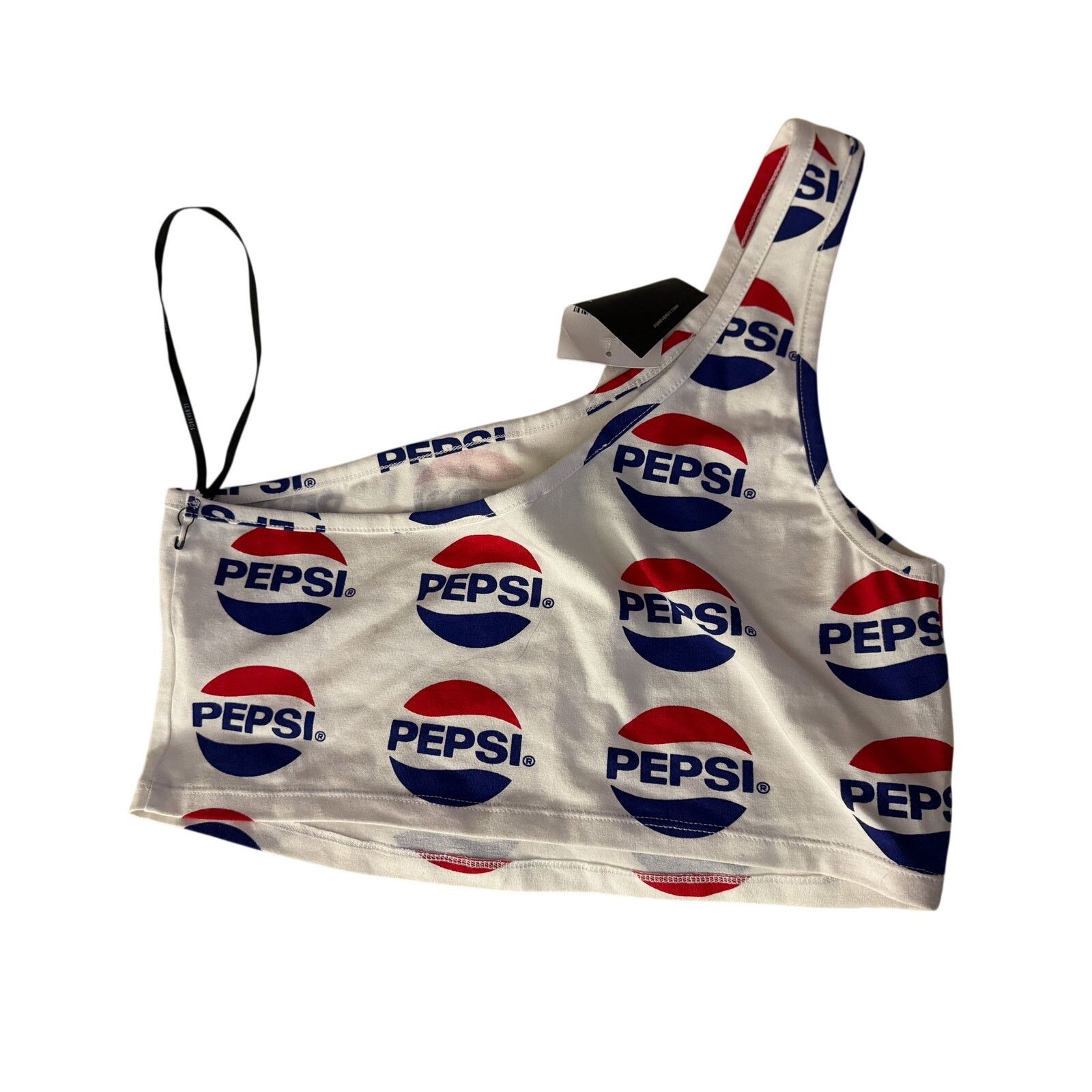 Forever 21 Forever 21 One Shoulder Crop Pepsi Tank Top Size L NWT Size L / US 10 / IT 46 - 2 Thumbnail