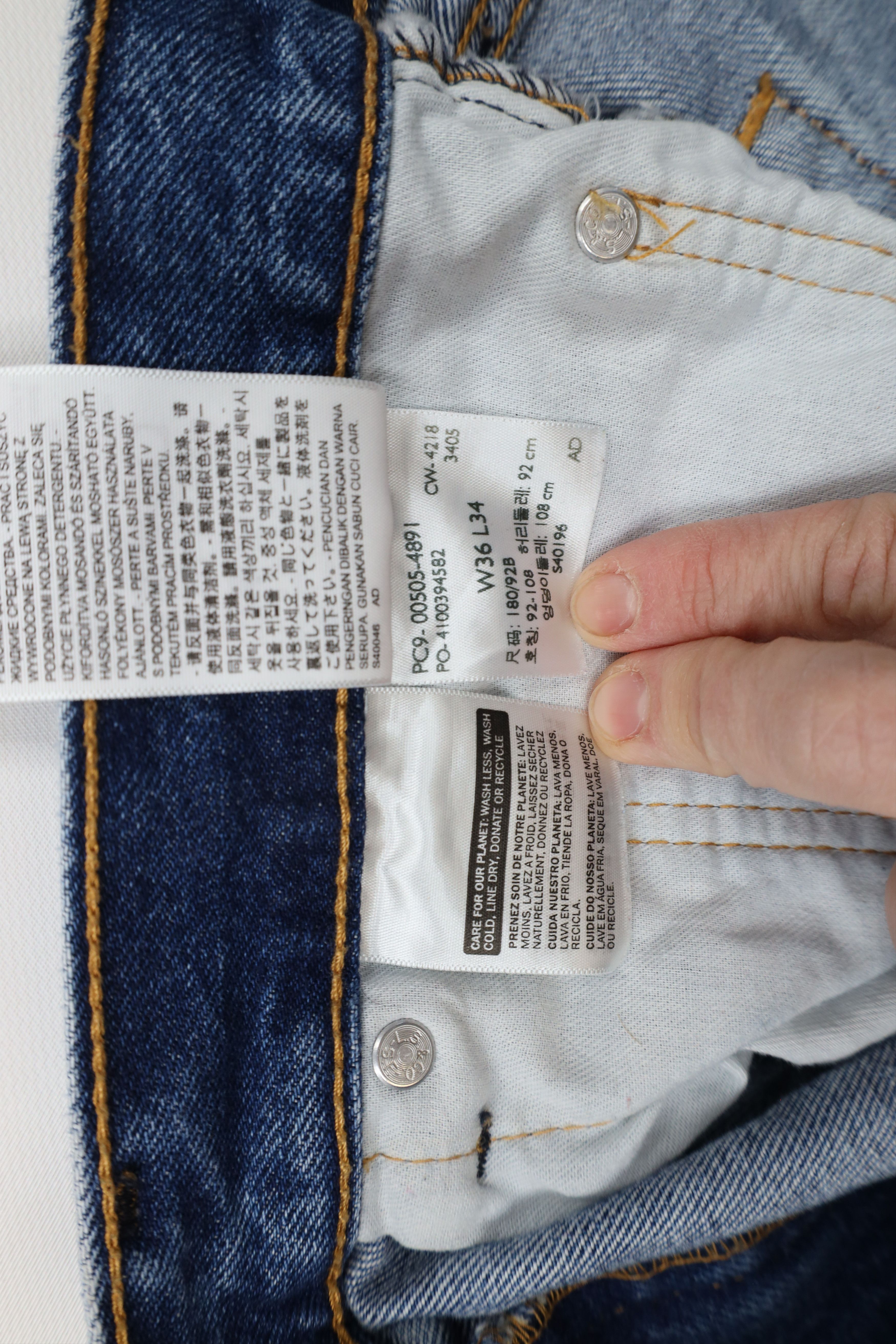 Levi's × Vintage Vintage Y2K Levis 505 Regular Straight Leg Denim Jeans Blue Size US 36 / EU 52 - 6 Thumbnail