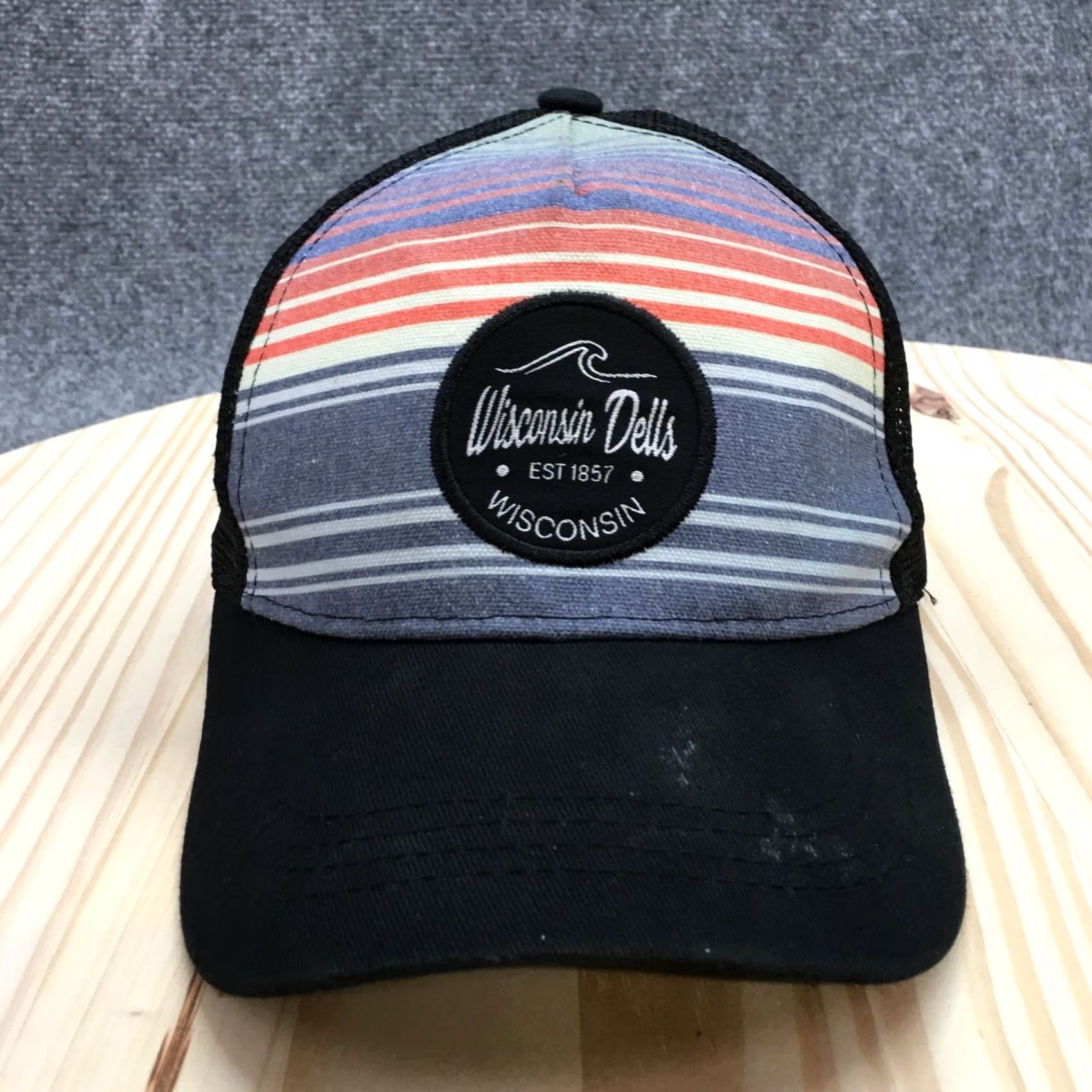 Logo 7 Wisconsin Dells Trucker Hat Men Black OS Adjustable Curved Brim Embroidered Logo Size ONE SIZE - 3 Thumbnail