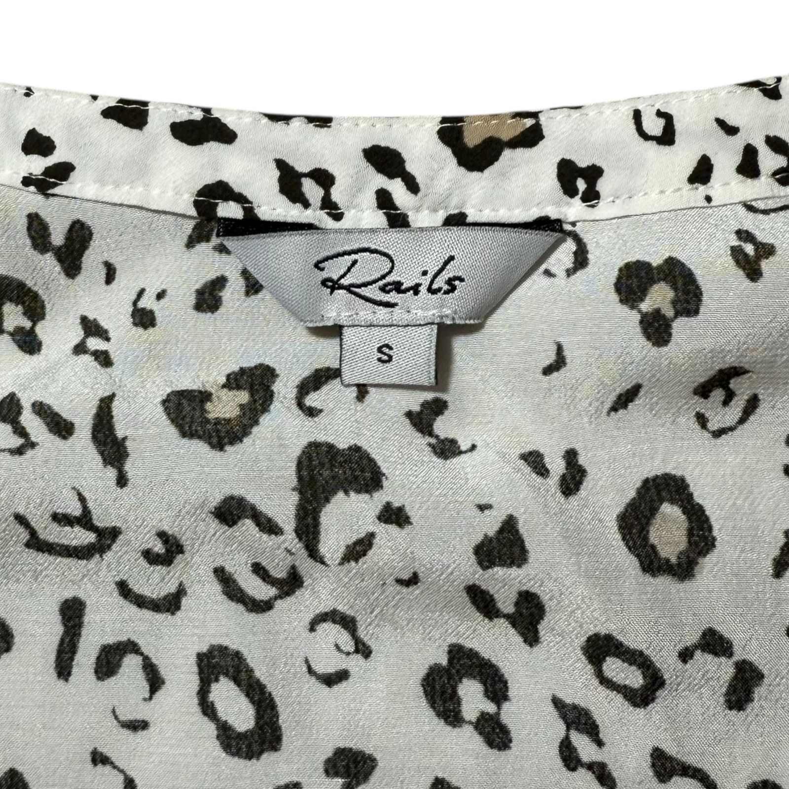 Rails Rails Karla Dress Smocked White Mocha Leopard Print Small Size S / US 4 / IT 40 - 3 Thumbnail