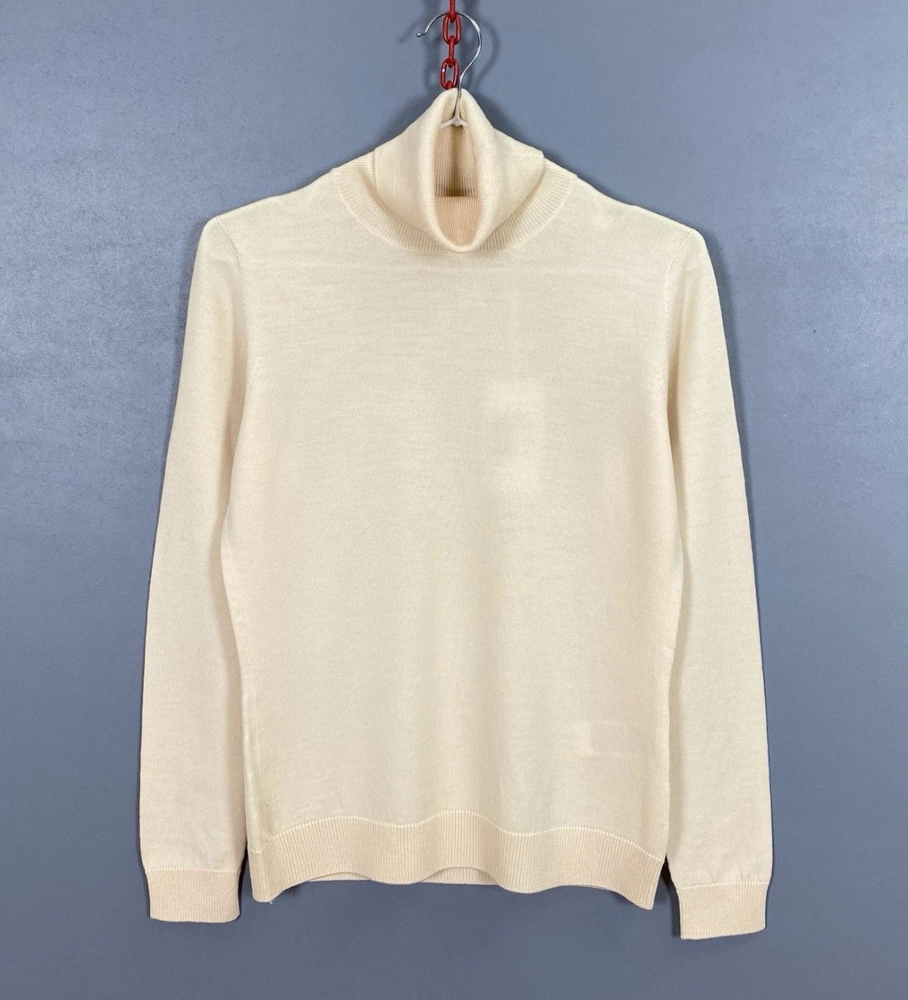 Gran Sasso Gran Sasso Roll Neck Pullover Jumper Sweater Beige Knit Wool Size S / US 4 / IT 40 - 2 Thumbnail