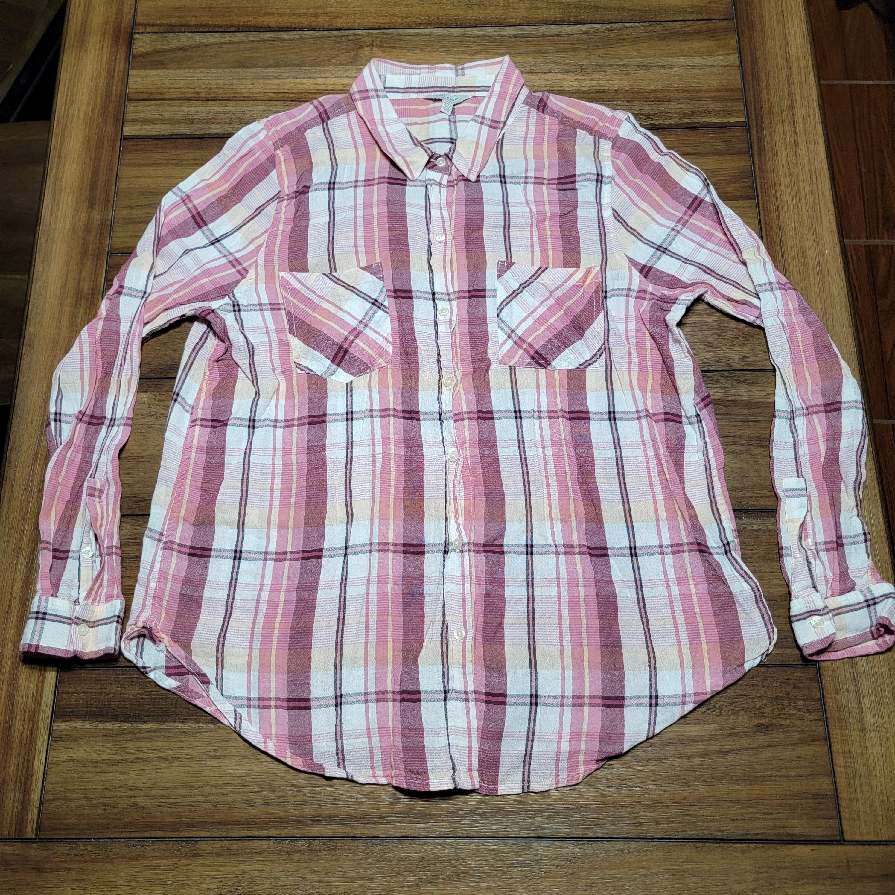 Lucky Brand Lucky Brand Full Button LS Pink Plaid Shirt - Size XL Size XL / US 12-14 / IT 48-50 - 1 Thumbnail