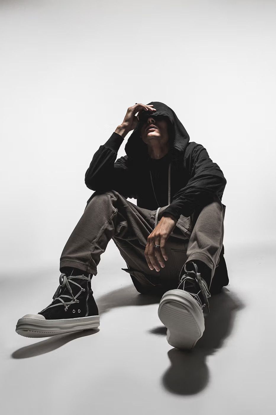 Rick Owens Drkshdw *NEW* HEXA CANVAS RAMONES HIGH FW24 Size US 9 / EU 42 - 3 Thumbnail