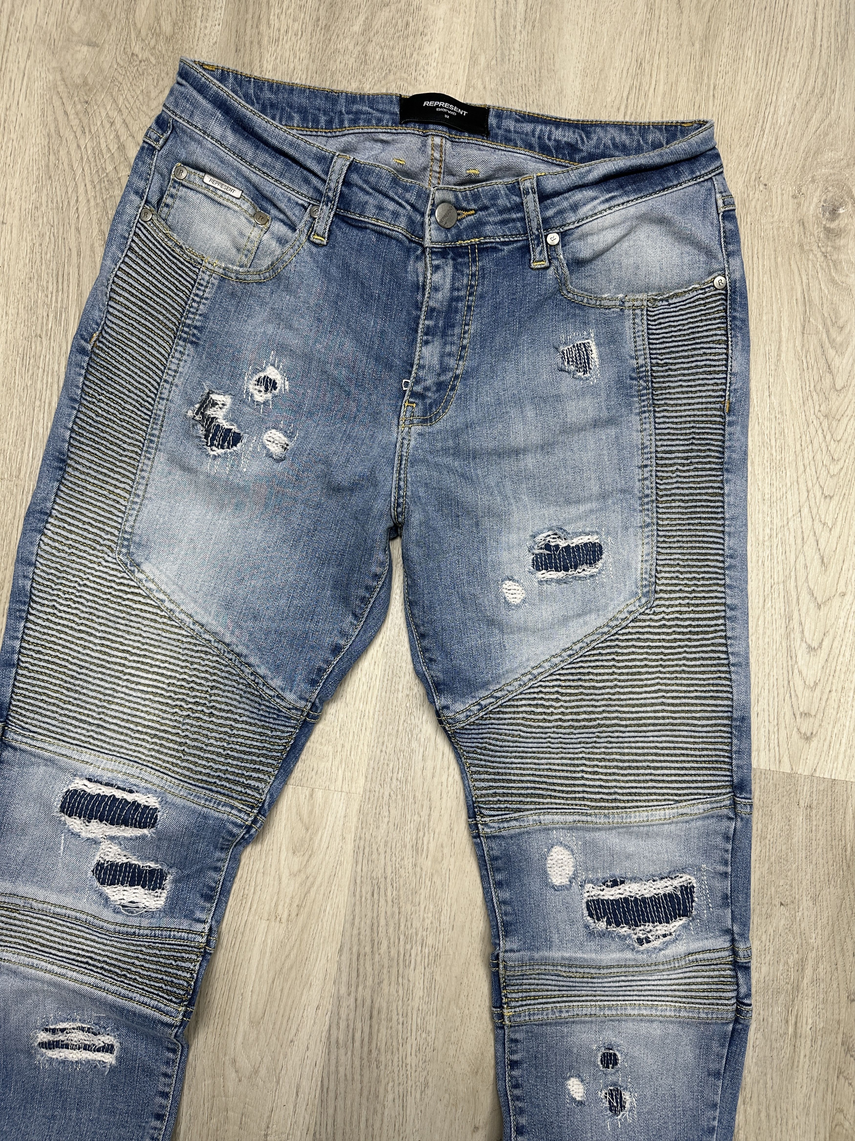Represent Clo. Represent Mens Biker Denim Pants Jeans Size US 32 / EU 48 - 2 Thumbnail