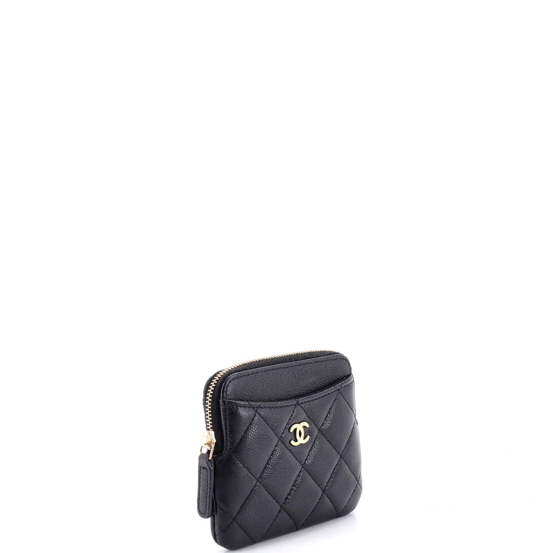 Chanel Square zip around card holder wallet quilted caviar Size ONE SIZE - 1 Thumbnail