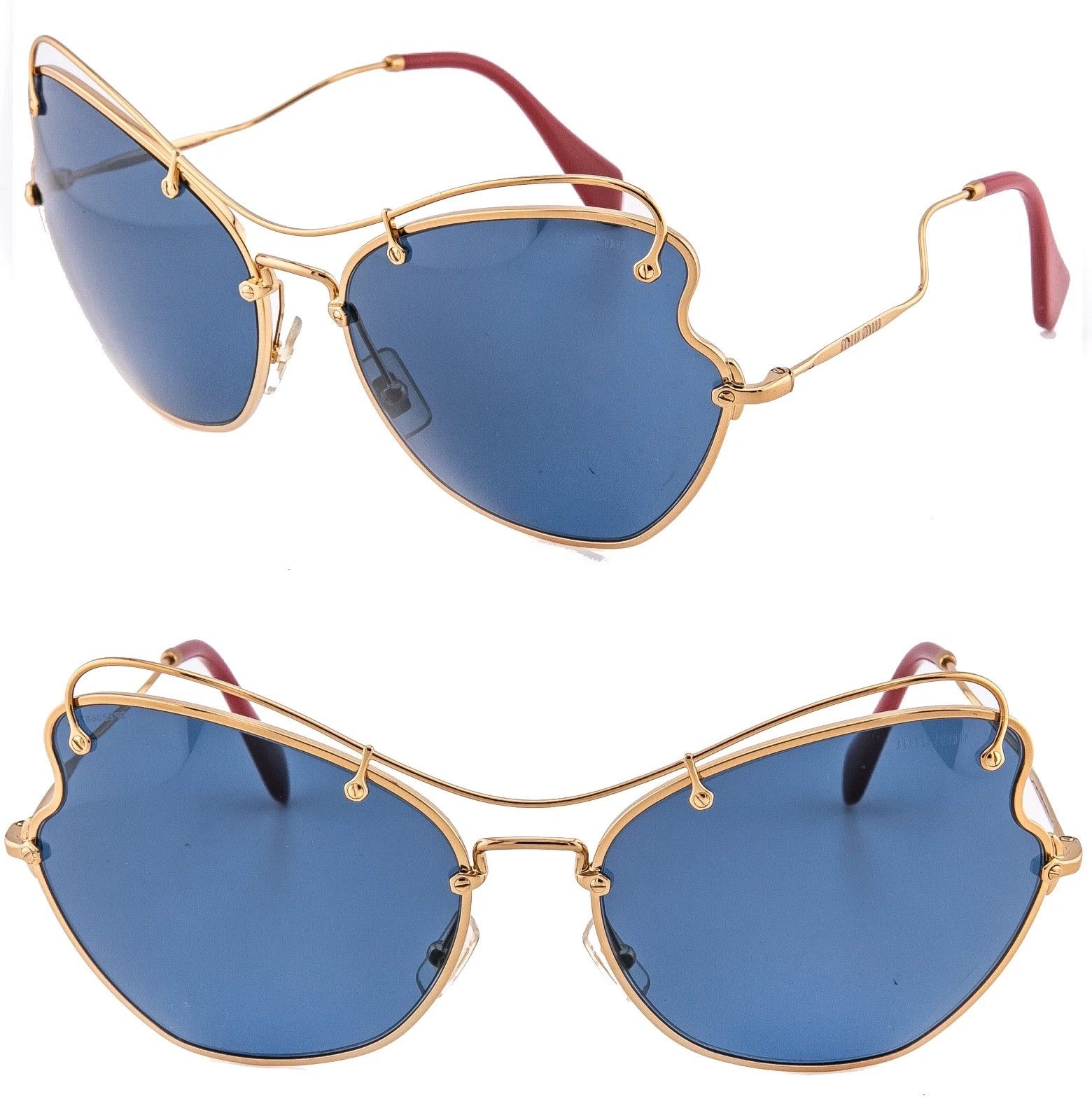 Miu Miu MIU MIU MU56RS SCENIQUE Butterfly 56R Blue Red Sunglasses Size ONE SIZE - 1 Thumbnail