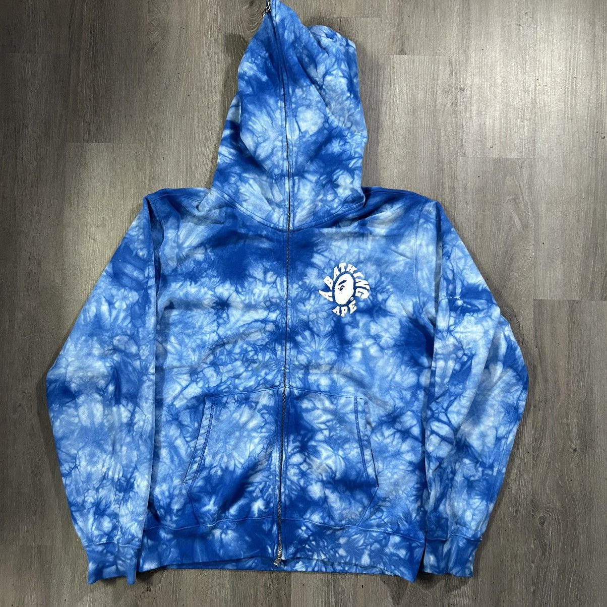 Bape BAPE Blue Tie Dye Full Zip Hoodie Size US XL / EU 56 / 4 - 1 Thumbnail