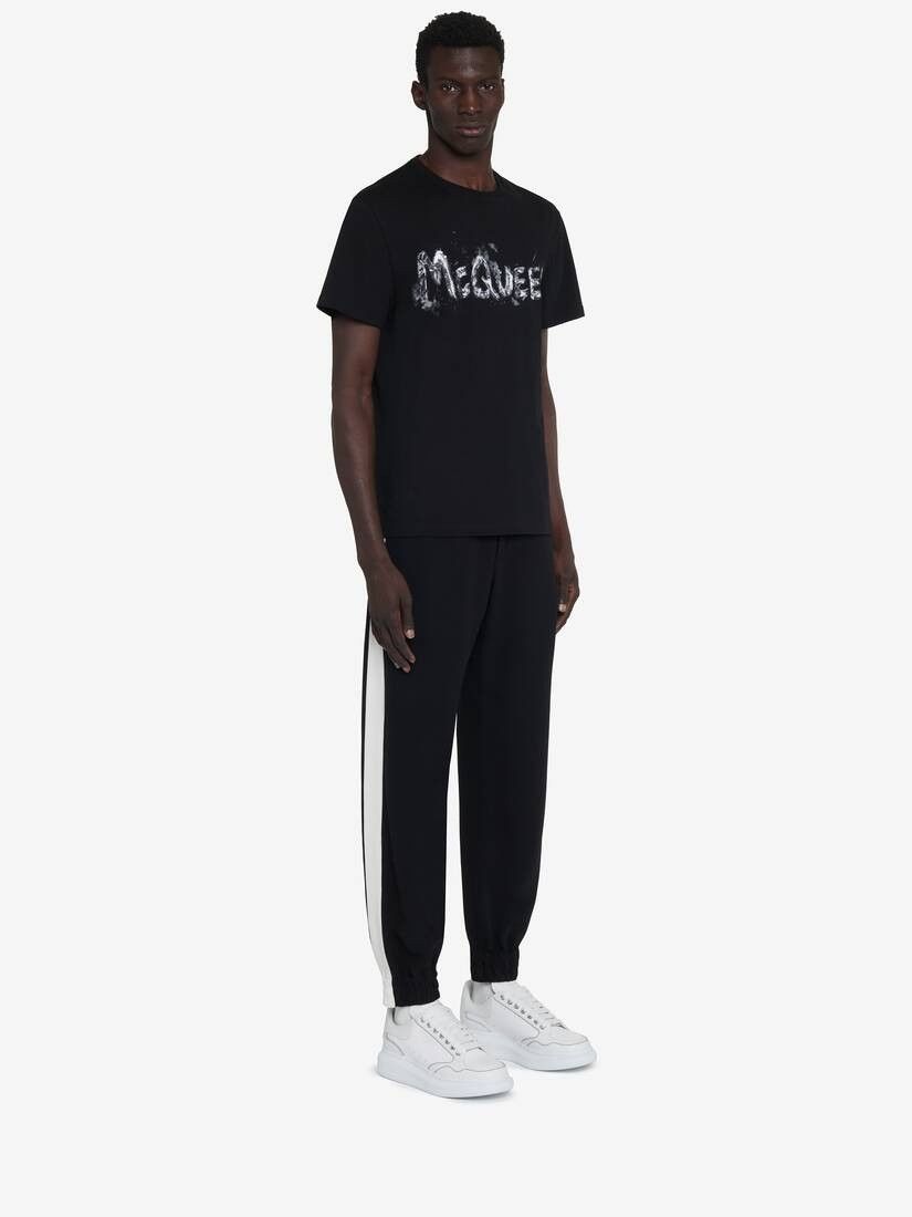 o1w1db10725 McQueen Graffiti T-Shirt in Black