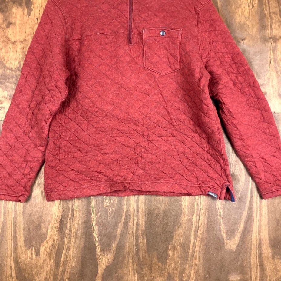 Eddie Bauer VINTAGE Eddie Bauer Mens Sweater Red Quilted Pullover 1/4 Zip Mock Neck Large Size US L / EU 52-54 / 3 - 3 Thumbnail