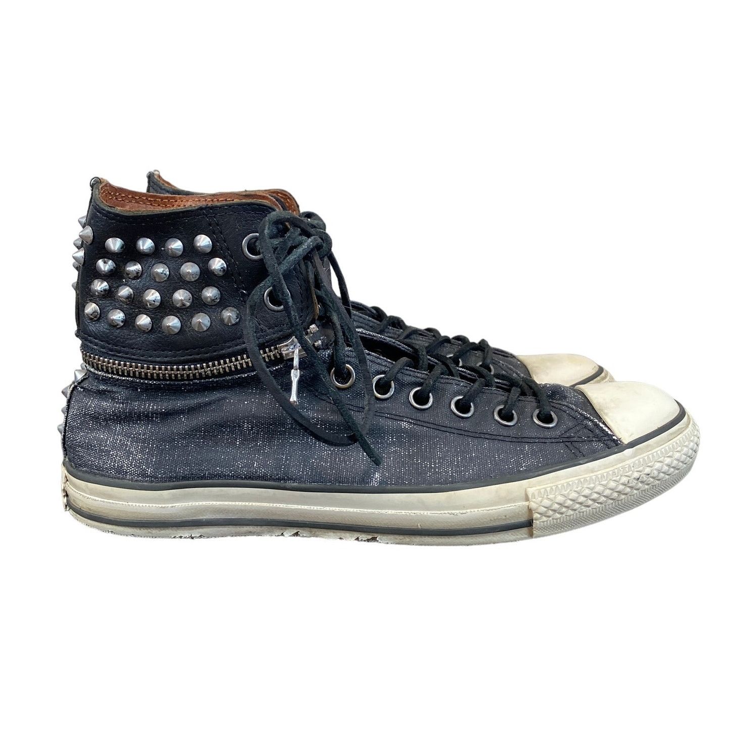Converse x John Varvatos Chuck Taylor Split Seam Leather High Top Studded Men 9 John Varvatos Leather Studded All Stars – a7chive main image 2
